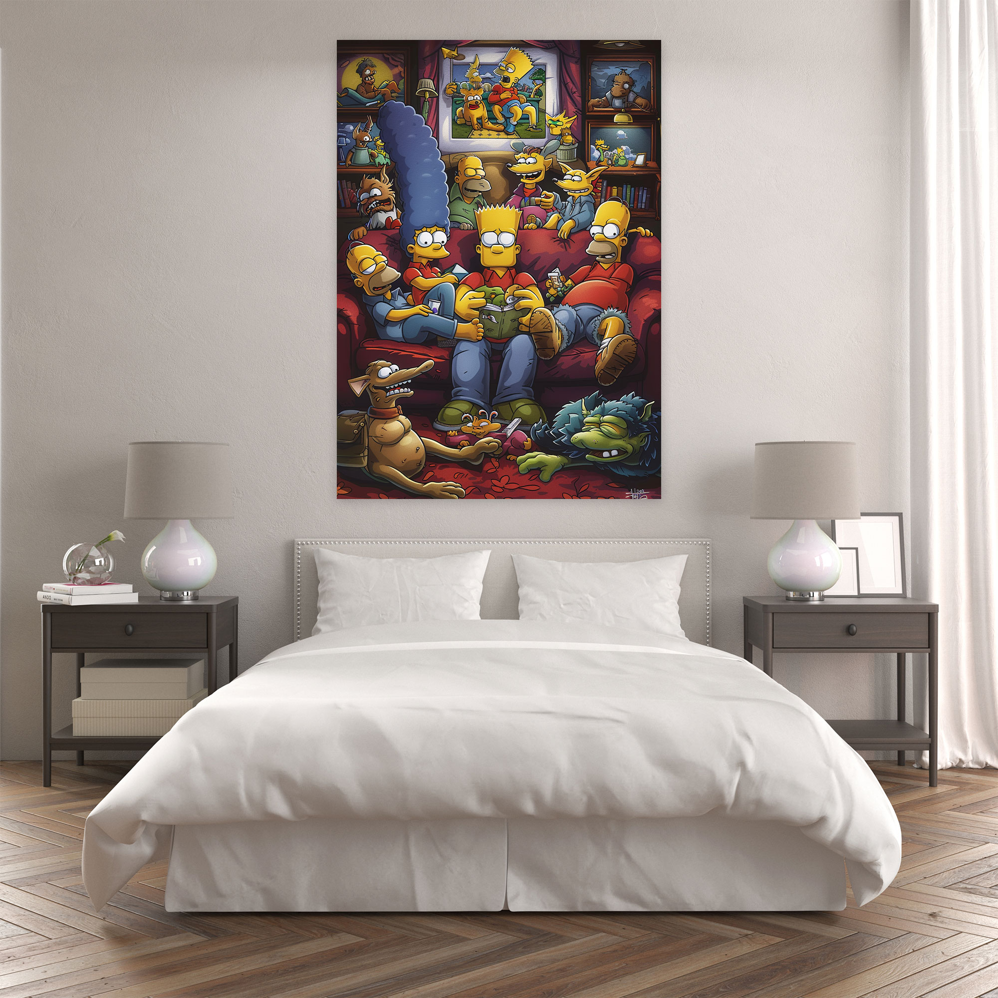 The Simpsons Canvas Print - Simpson Family On The Couch - The Simpsons, Wall Decoration, Wall Art, The Simpsons