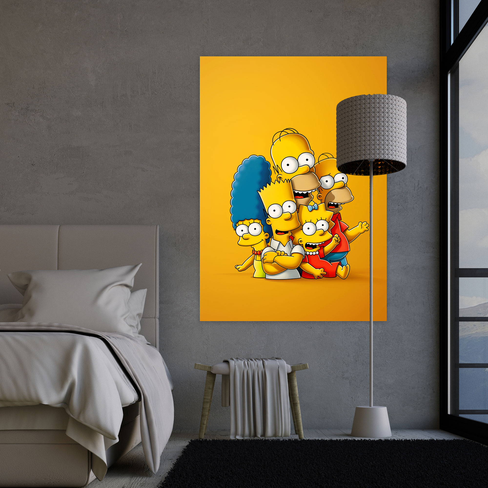The Simpsons Canvas Print - Classic Cartoon-Style Wall Art - The Simpsons, Canvas Print, Simpson Family, The Simpsons