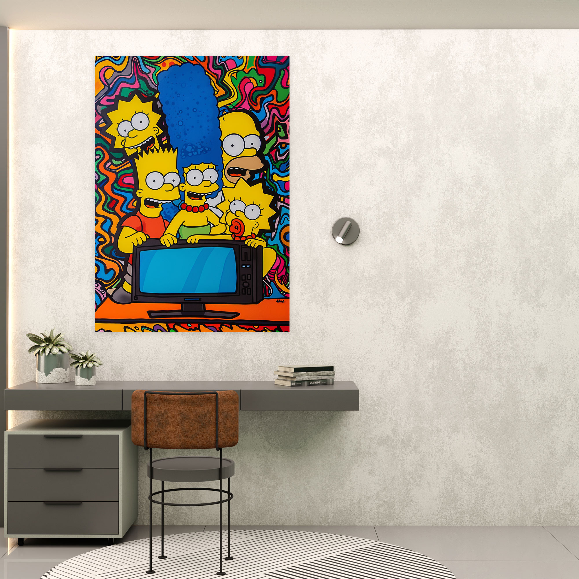 The Simpsons Pop Art Canvas Print - The Simpsons, Wall Art, Bold Lines, Wall Decoration