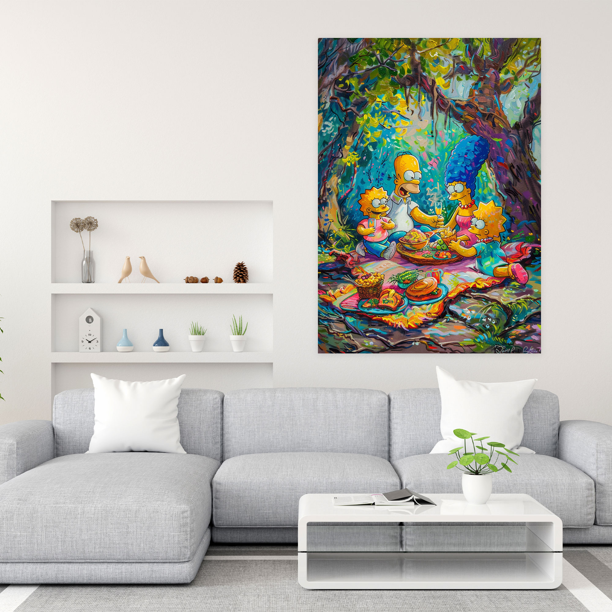 The Simpsons Canvas Print - Family Picnic - The Simpsons, Wall Art, Canvas, The Simpsons
