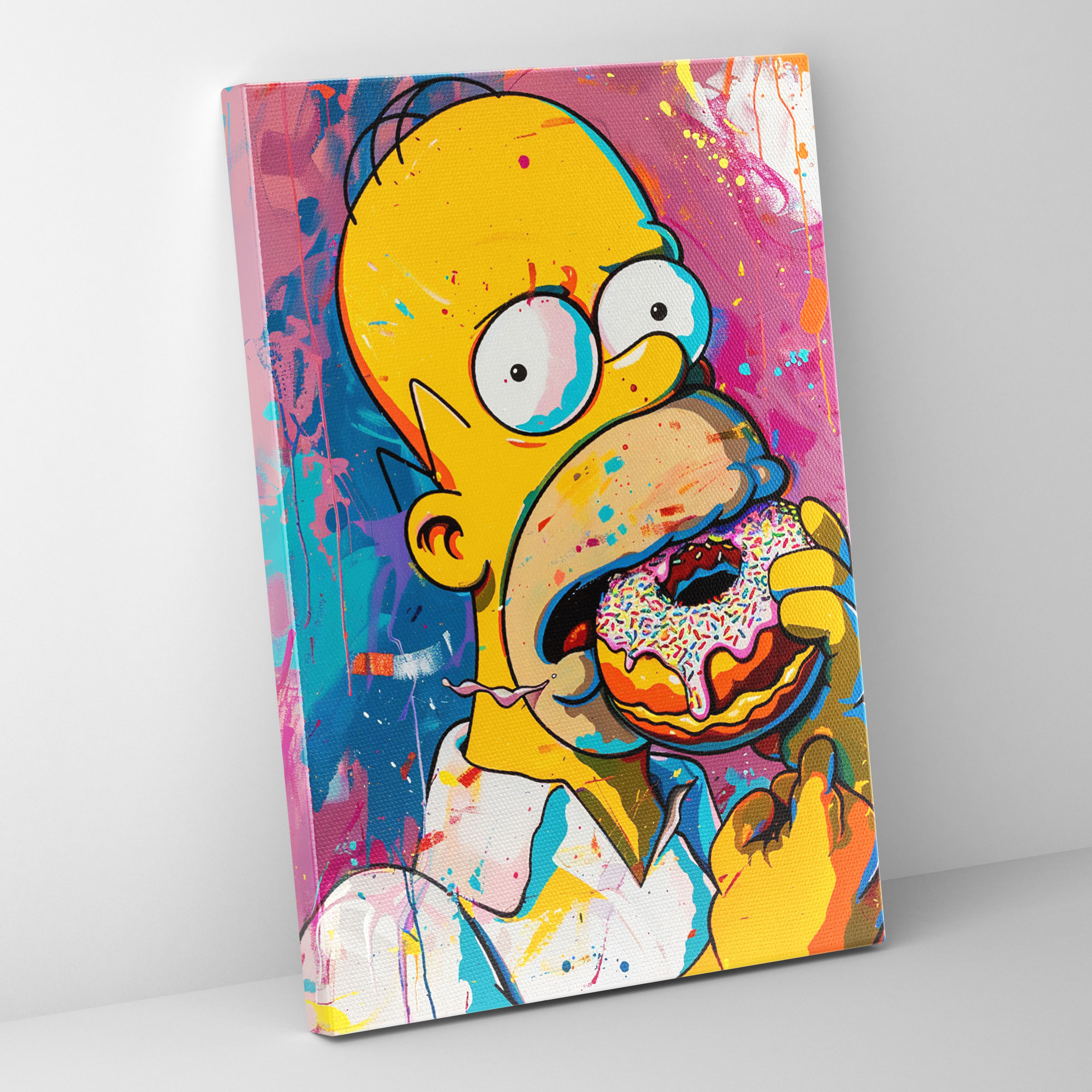 The Simpsons Canvas Print - Pop Art Style Wall Art - The Simpsons, Pop Art, Colorful, Wall Decoration