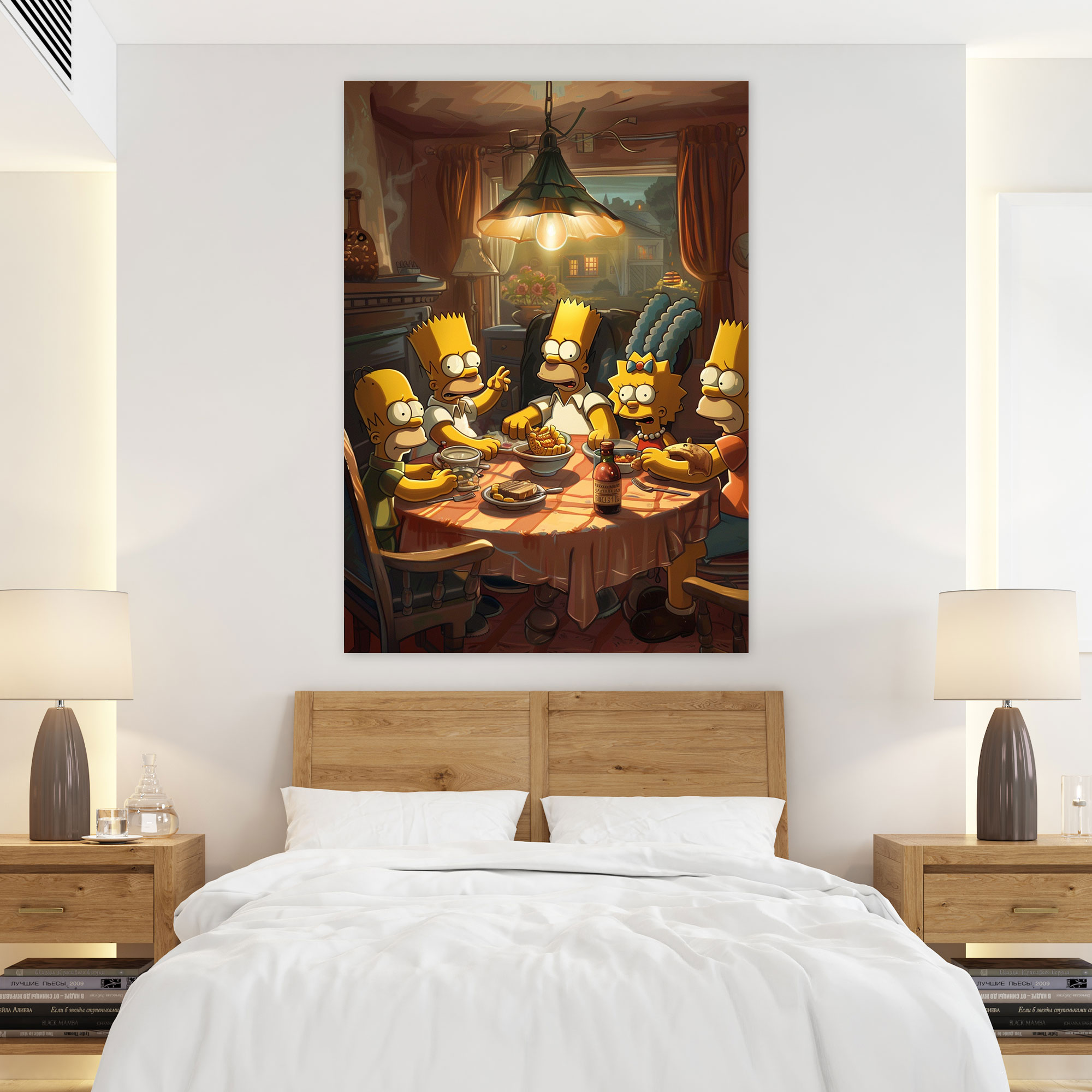 The Simpsons Canvas Print - Family Meal Wall Art - The Simpsons, Wall Art, Home Decoration, The Simpsons
