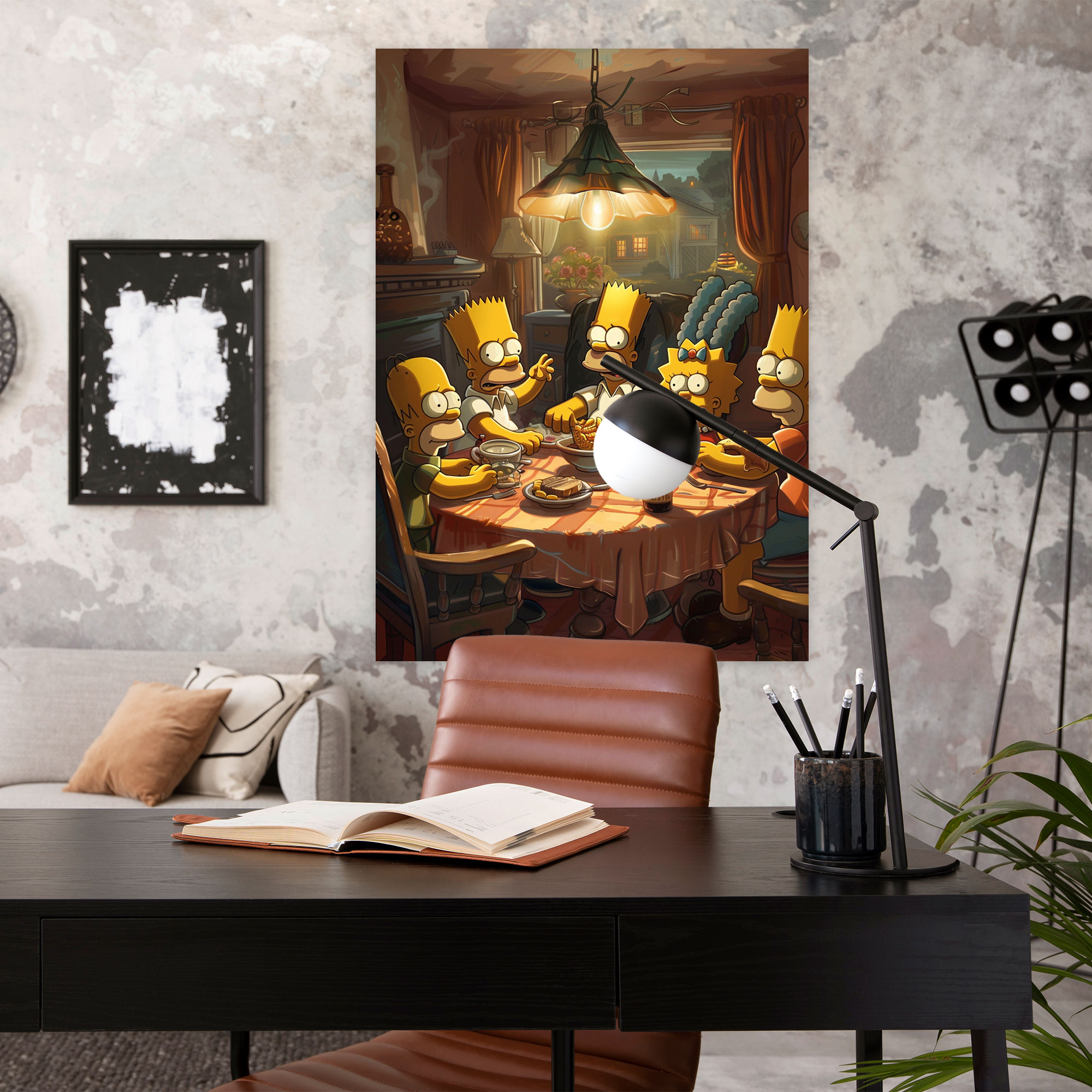 The Simpsons Canvas Print - Family Meal Wall Art - The Simpsons, Wall Art, Home Decoration, The Simpsons
