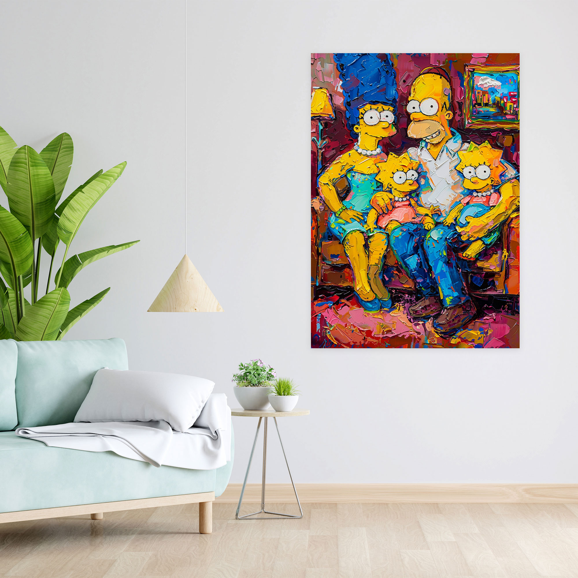 The Simpsons Canvas Print - Classic Oil Painting Wall Art - The Simpsons, Living Room, Canvas, Canvas Wall Art