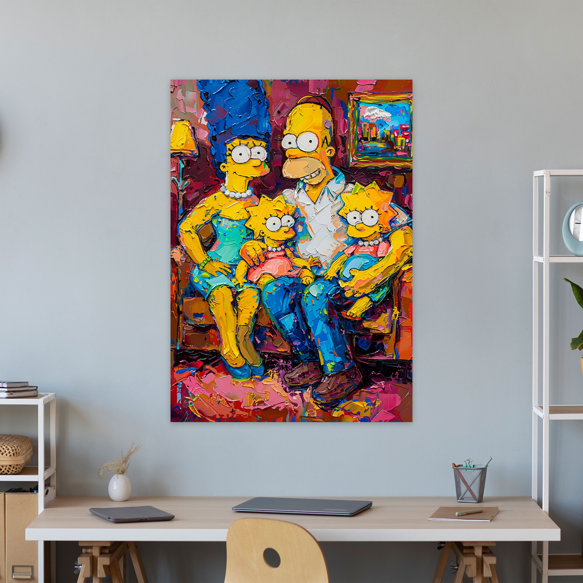 The Simpsons Canvas Print - Classic Oil Painting Wall Art - The Simpsons, Living Room, Canvas, Canvas Wall Art