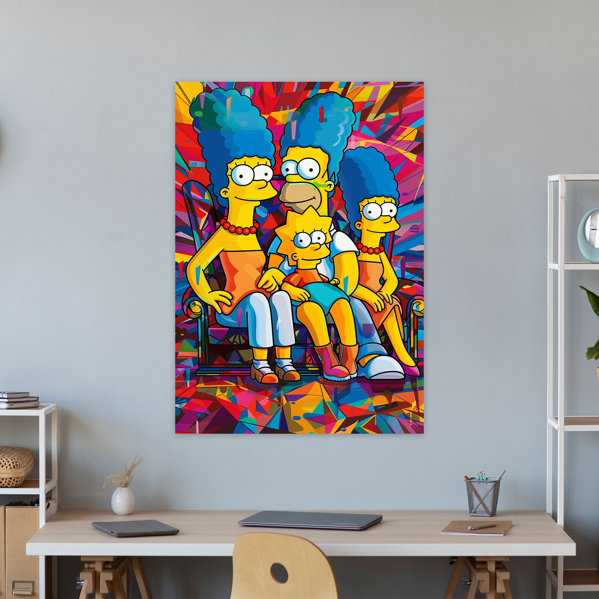 The Simpsons Canvas Print - Retro Pop Art Wall Decoration - The Simpsons, Canvas Wall Art, The Simpsons, Wall Art