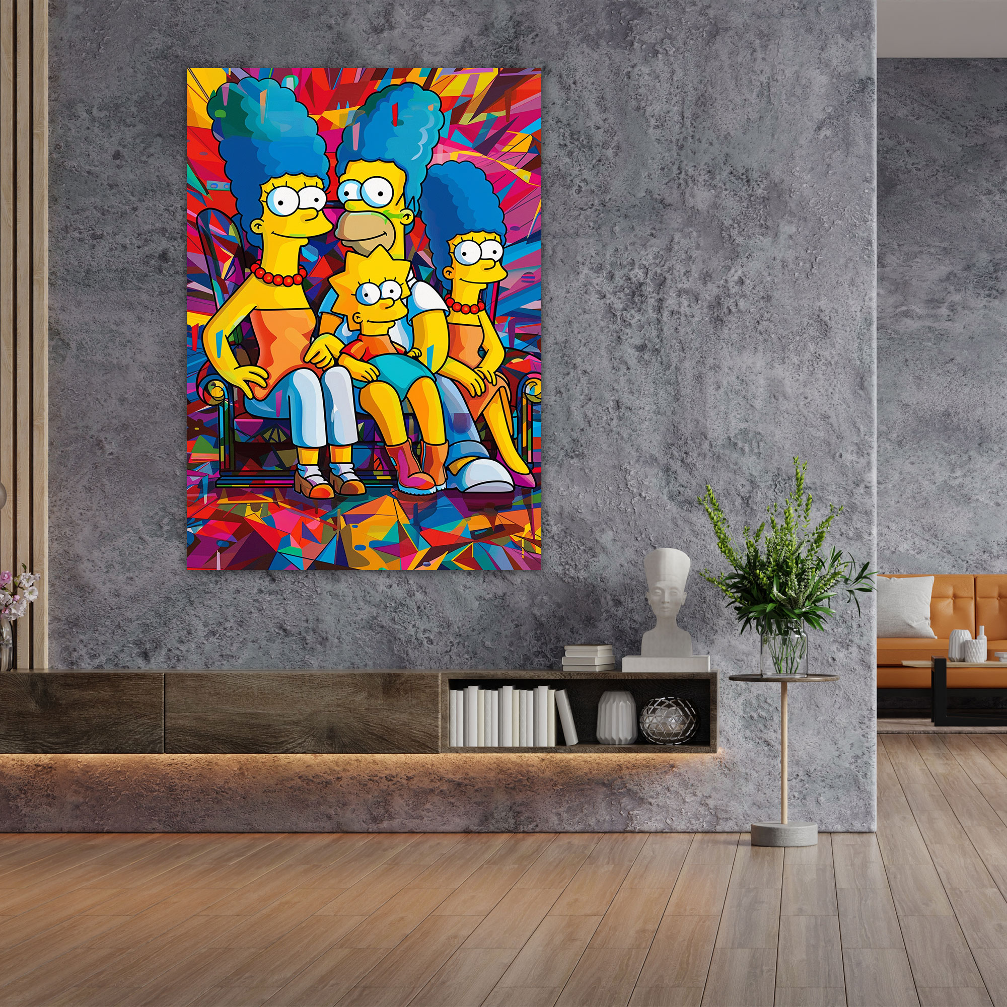 The Simpsons Canvas Print - Retro Pop Art Wall Decoration - The Simpsons, Canvas Wall Art, The Simpsons, Wall Art