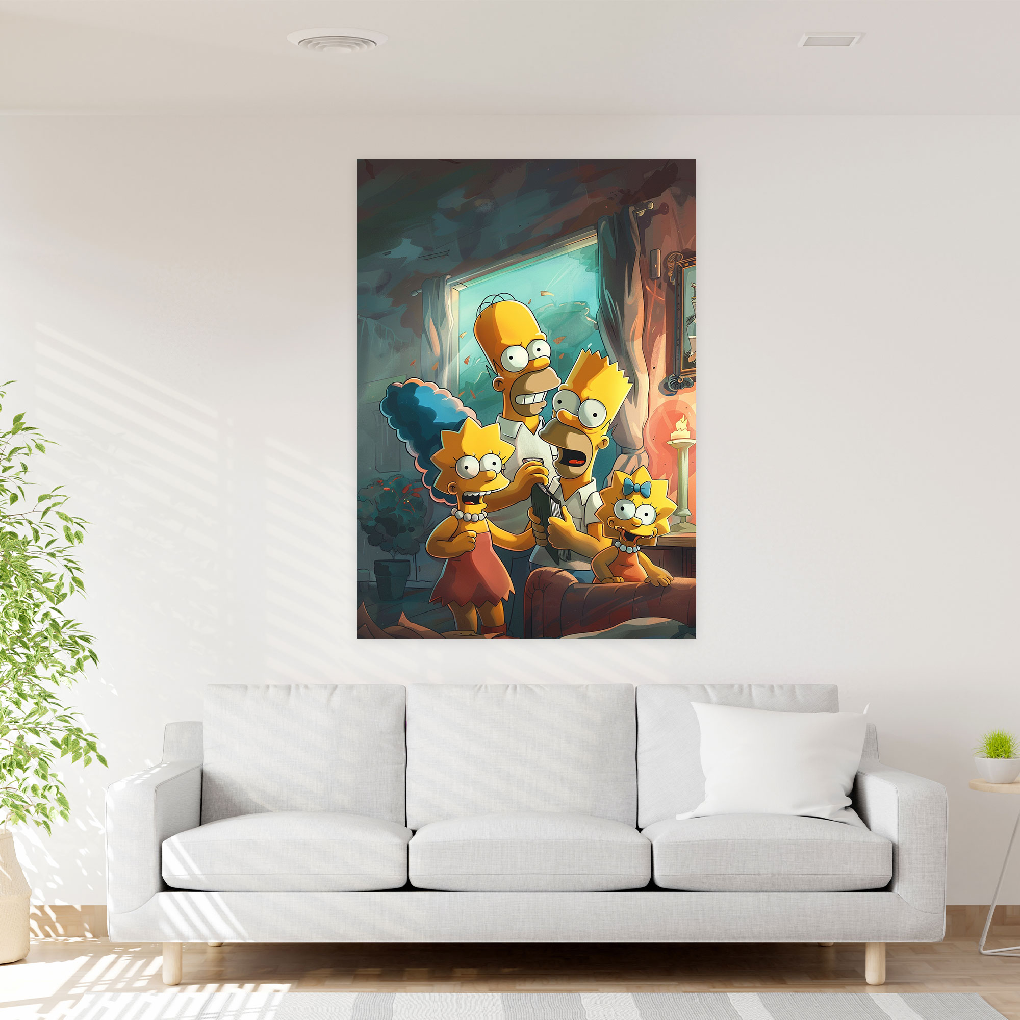 The Simpsons Classic Cartoon Illustration Canvas Print - The Simpsons, Wall Art, Canvas Wall Art, The Simpsons
