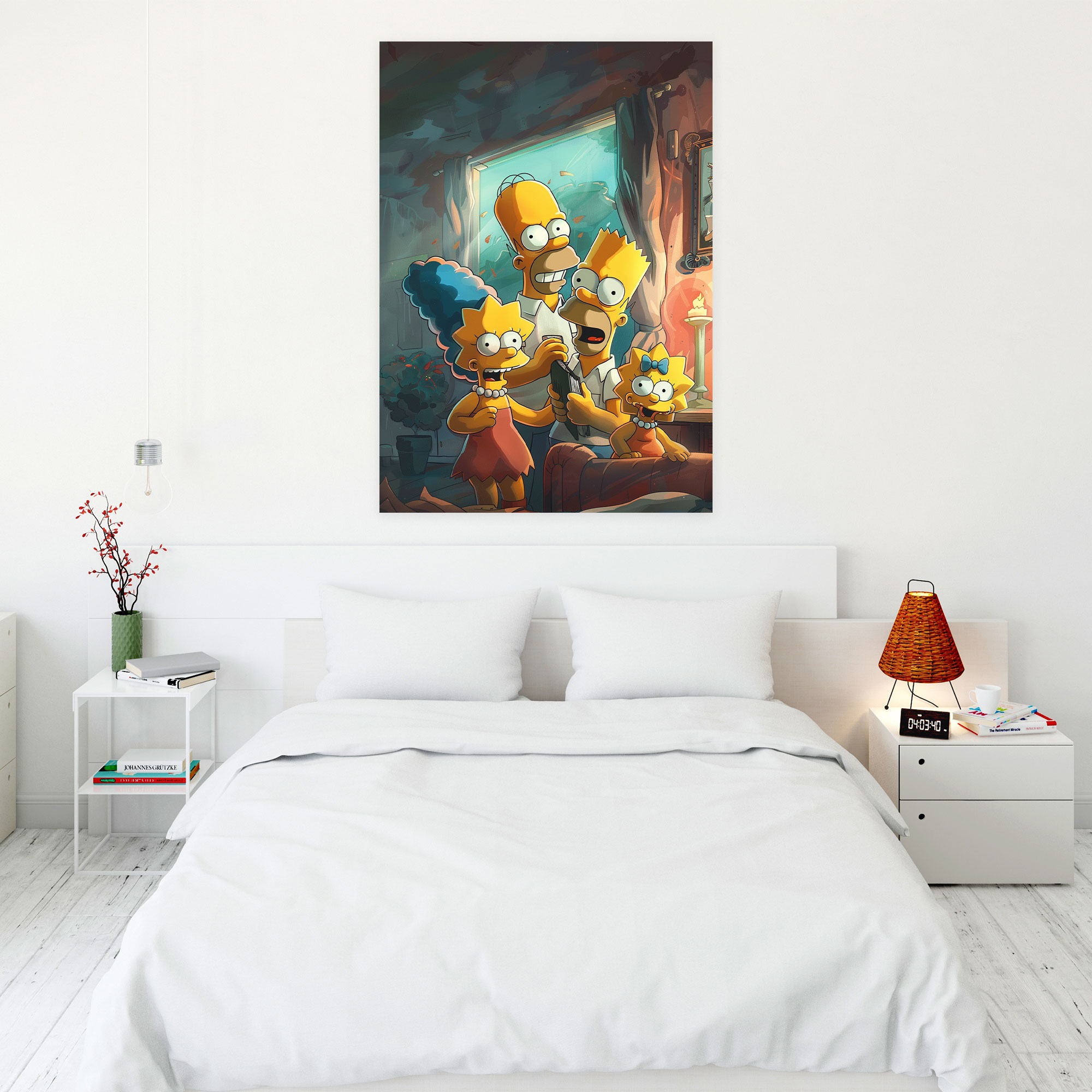 The Simpsons Classic Cartoon Illustration Canvas Print - The Simpsons, Wall Art, Canvas Wall Art, The Simpsons
