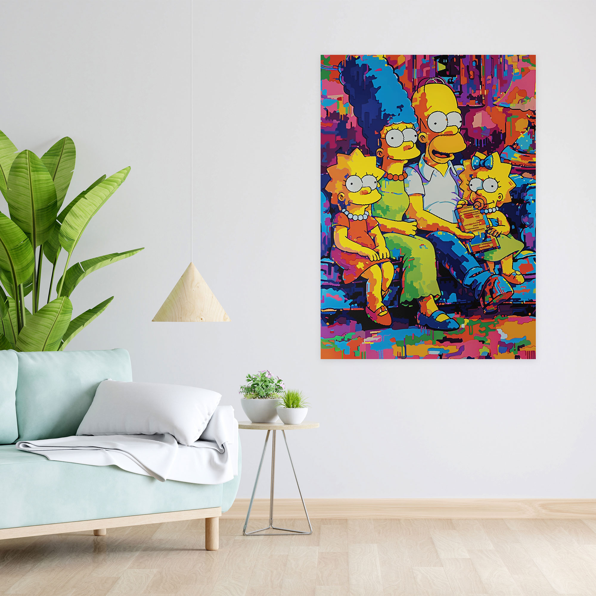 The Simpsons Canvas Print - Colorful Pop Art Couch - The Simpsons, Colorful, Canvas, Pop Art