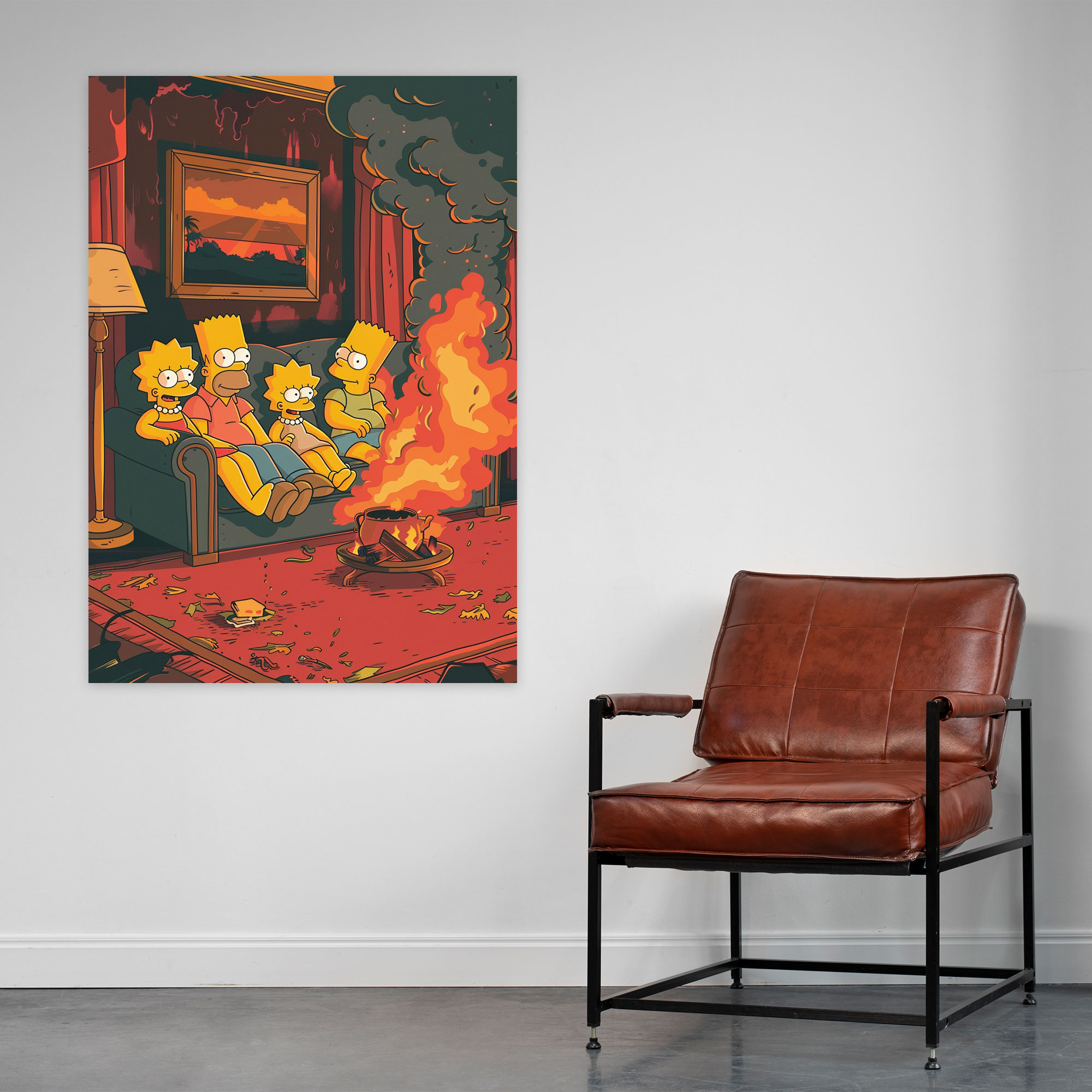 The Simpsons Canvas Print - Retro Cartoon Wall Art - The Simpsons, The Simpsons, Wall Decoration, Canvas Wall Art