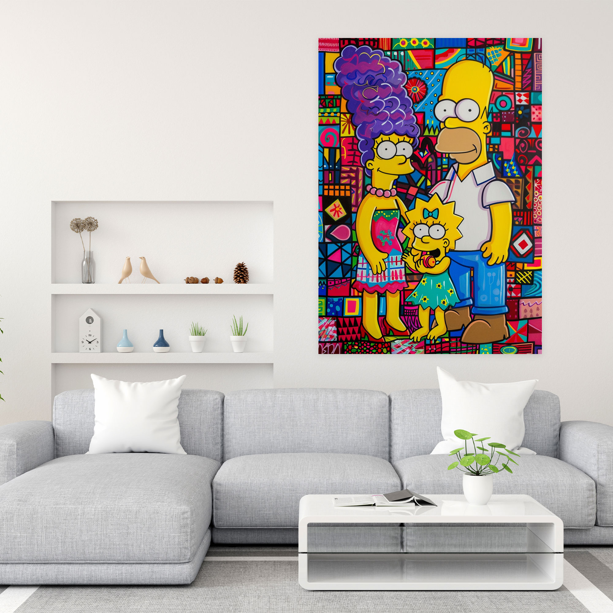 The Simpsons Canvas Print - The Simpsons, Wall Art, Canvas Wall Art, Abstract Painting