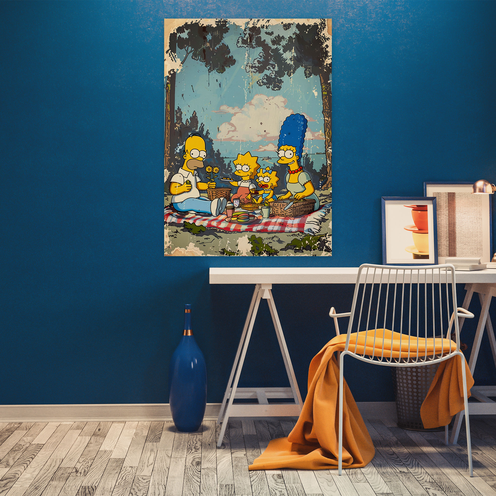 The Simpsons Retro Pop Art Kanvas Tablo - The Simpsons Simpson Ailesi Retro Pop Art