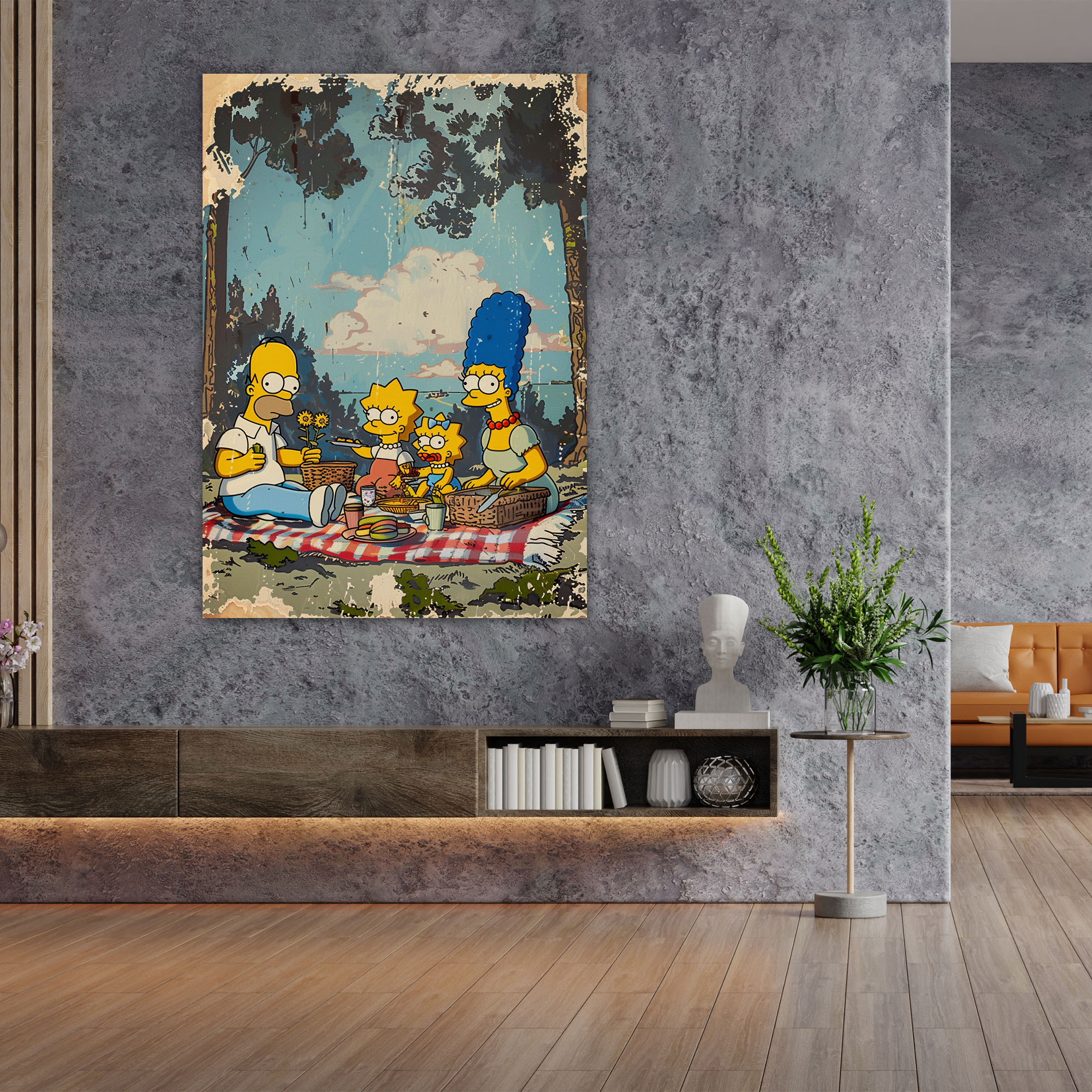 The Simpsons Retro Pop Art Kanvas Tablo - The Simpsons Simpson Ailesi Retro Pop Art