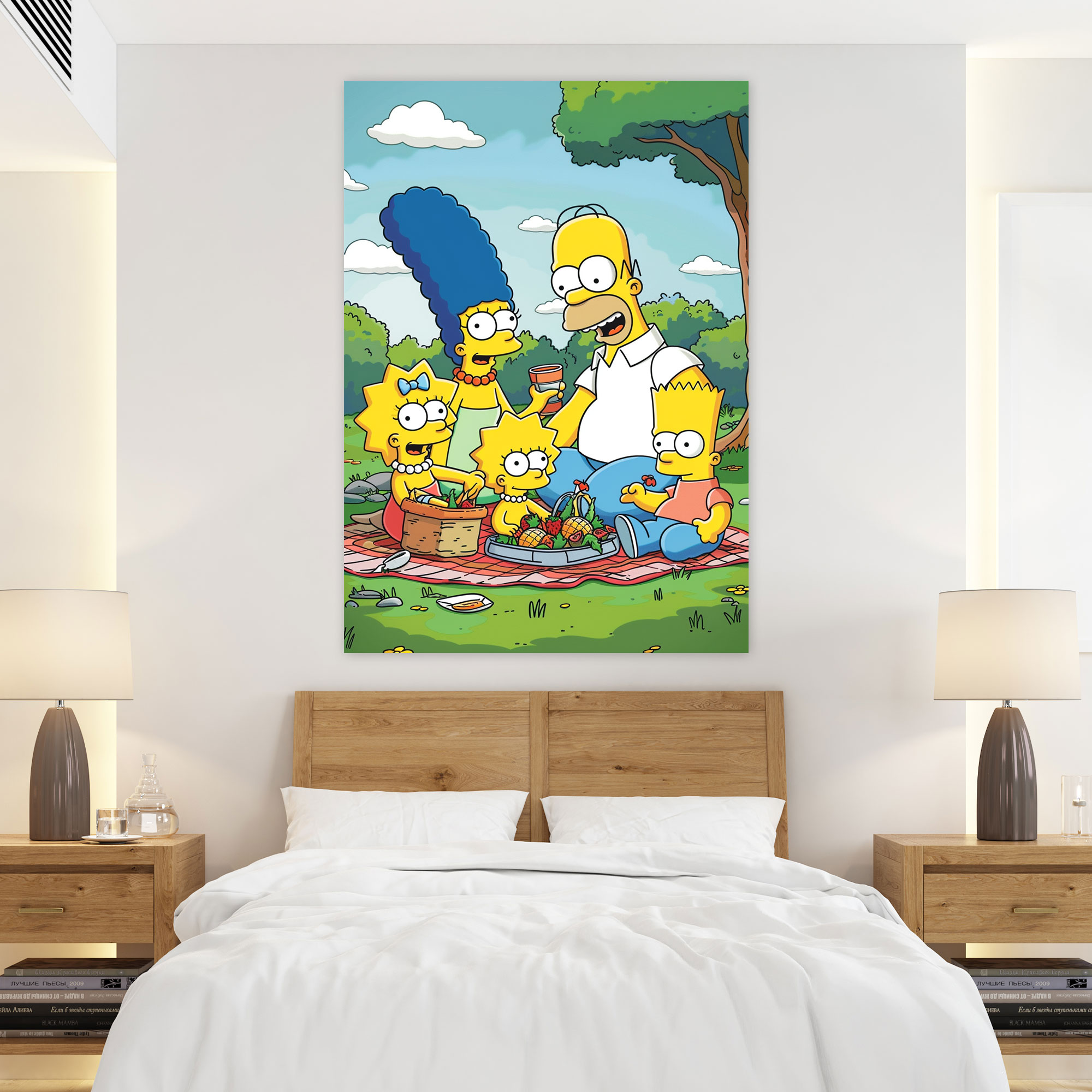 The Simpsons Canvas Print - Family Picnic - The Simpsons, Wall Art, Canvas, Family