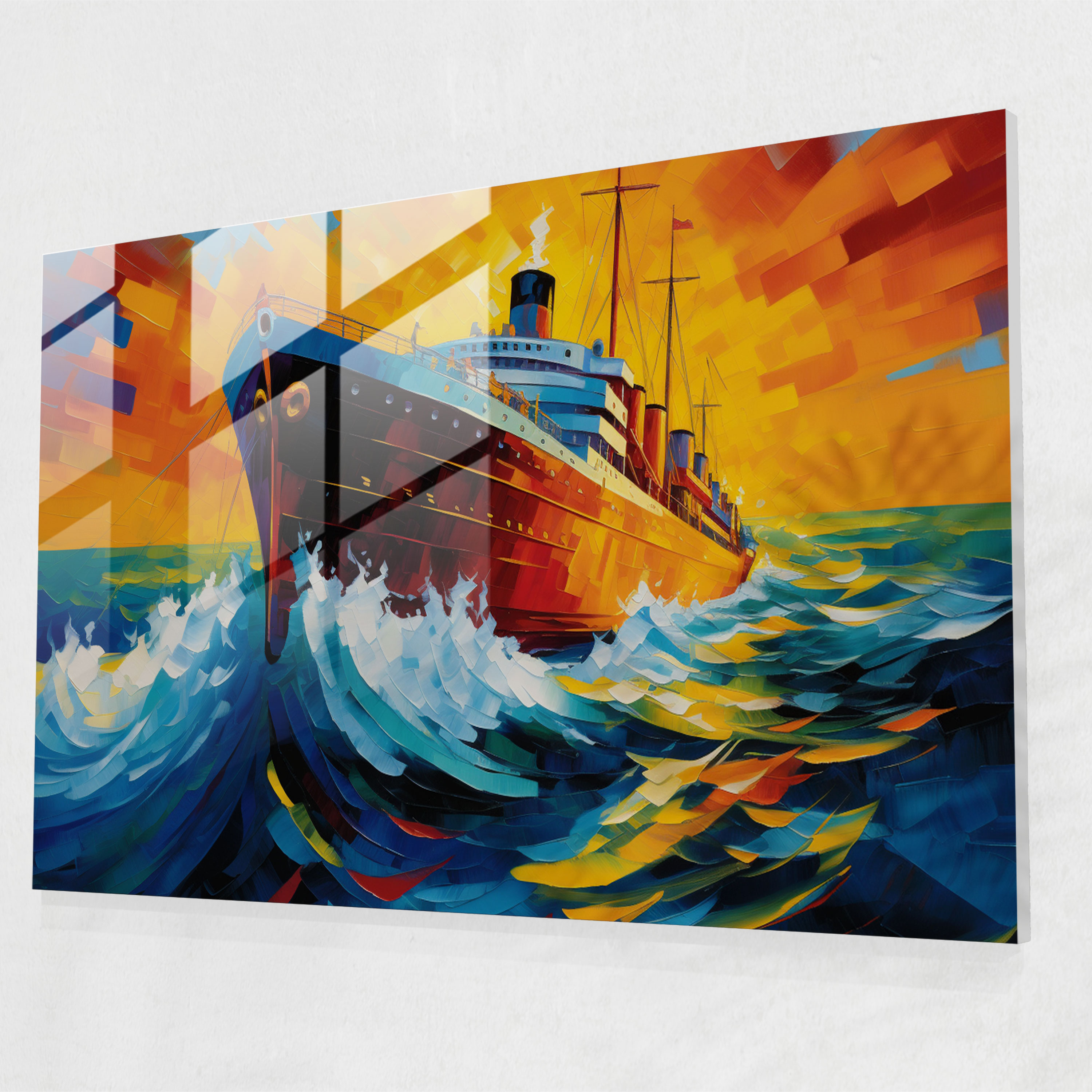 Titanic Pop Art Glass Print - Titanic, Home Decoration, Glass Wall Art, Glass Art