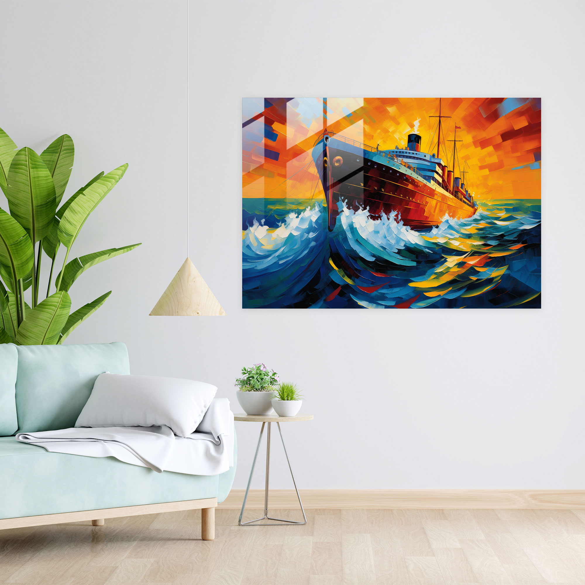 Titanic Pop Art Glass Print - Titanic, Home Decoration, Glass Wall Art, Glass Art