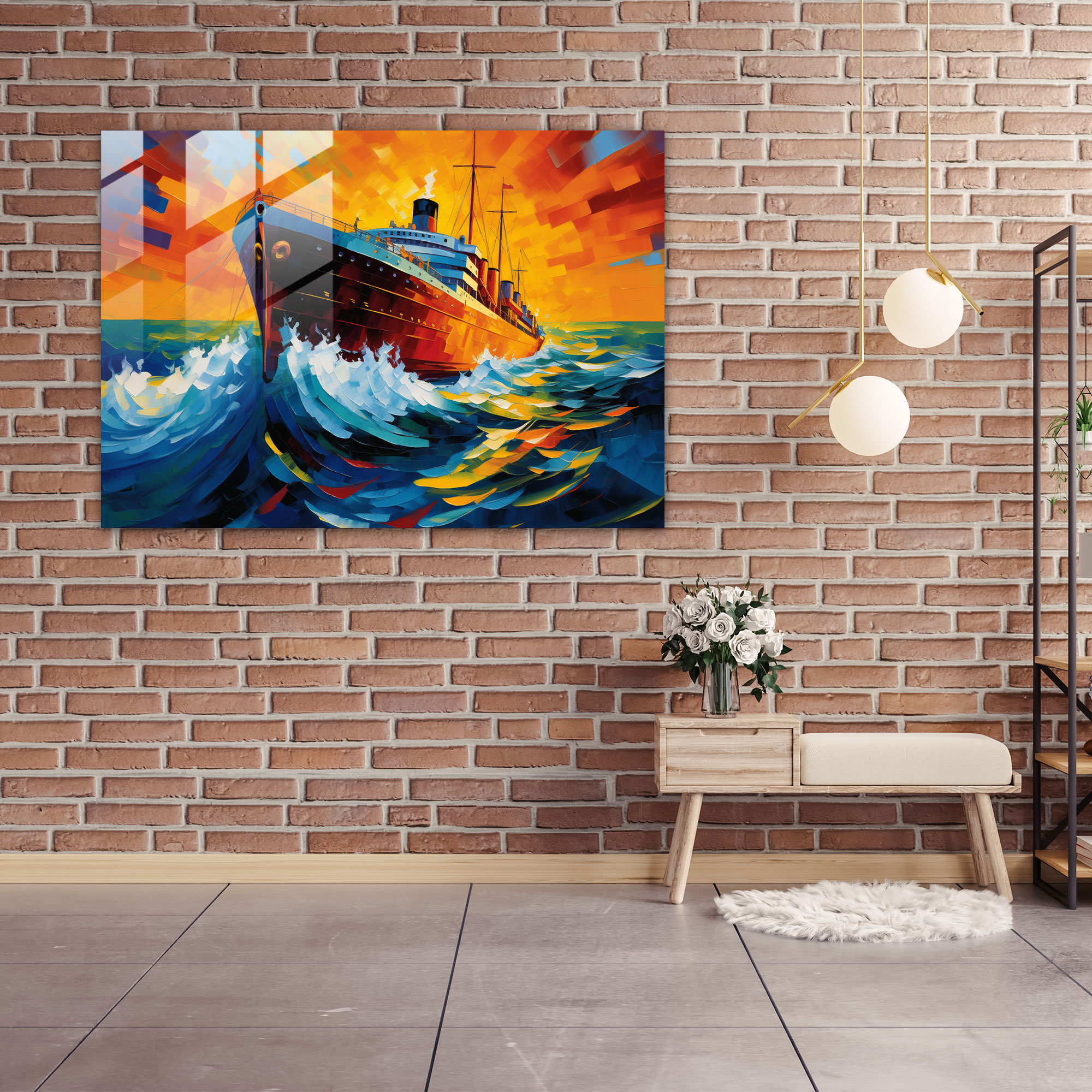 Titanic Pop Art Glass Print - Titanic, Home Decoration, Glass Wall Art, Glass Art
