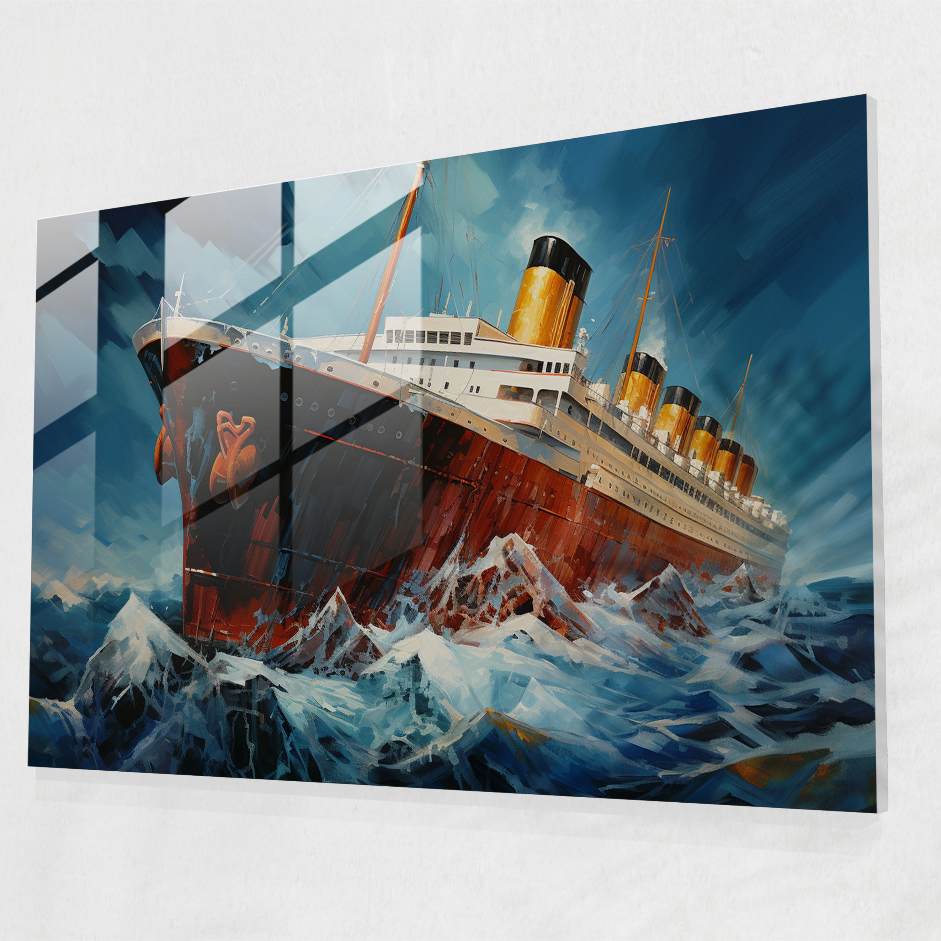Titanic Glass Print - Titanic, Modern Art, Wall Decoration, Home Decoration