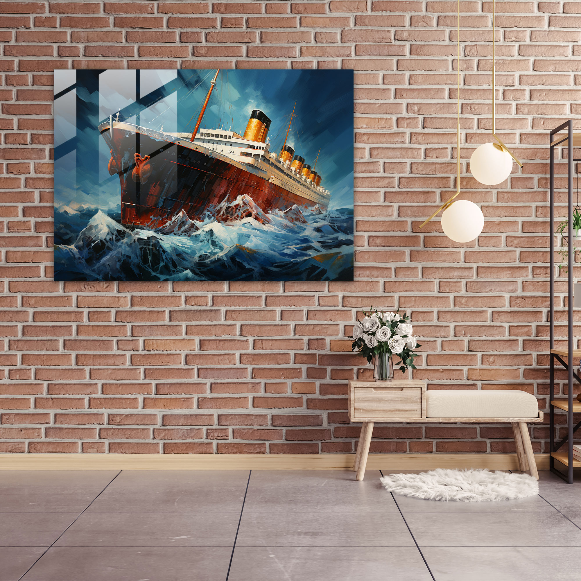 Titanic Glass Print - Titanic, Modern Art, Wall Decoration, Home Decoration