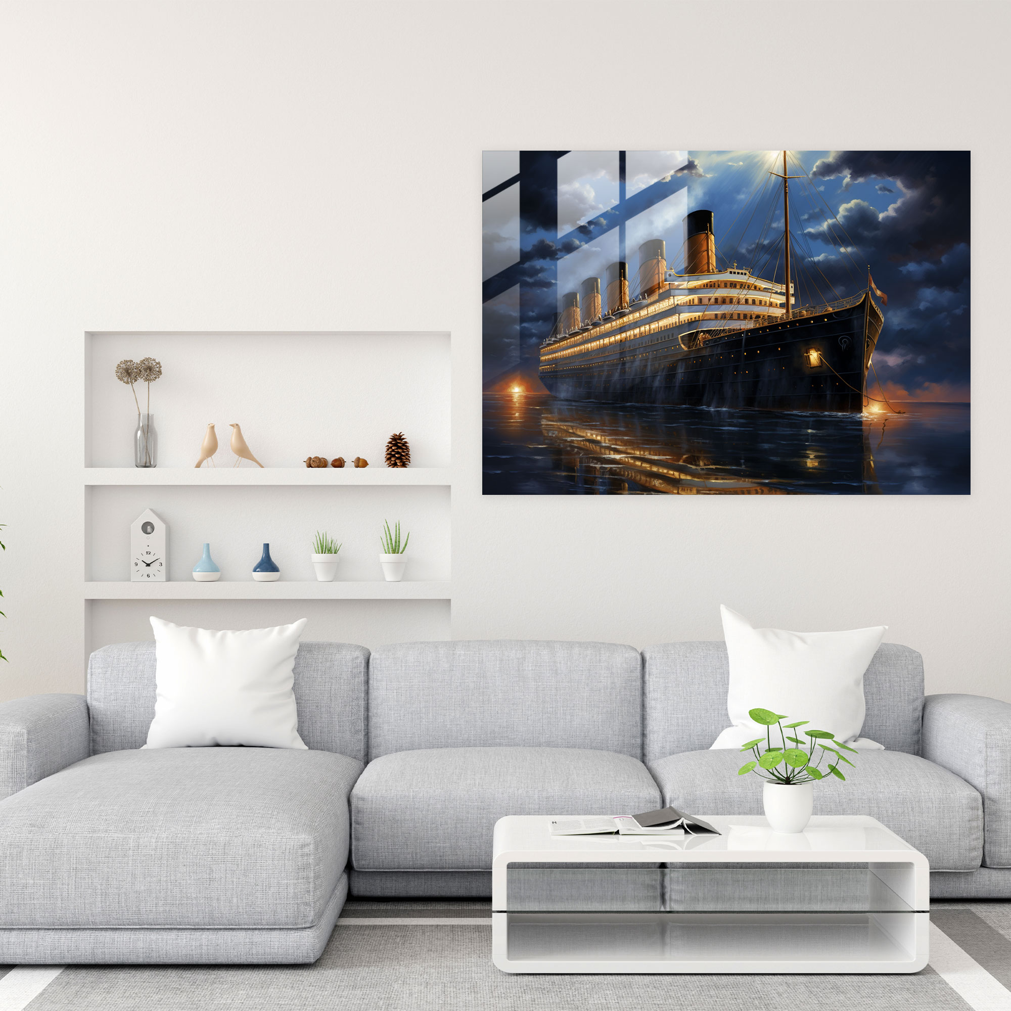 Titanic Glass Wall Art - Titanic, Elegant Depiction, Modern Art, Opulence