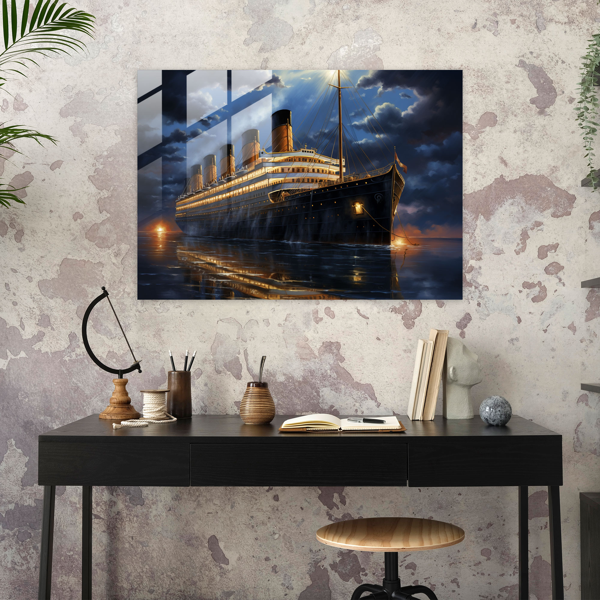 Titanic Glass Wall Art - Titanic, Elegant Depiction, Modern Art, Opulence