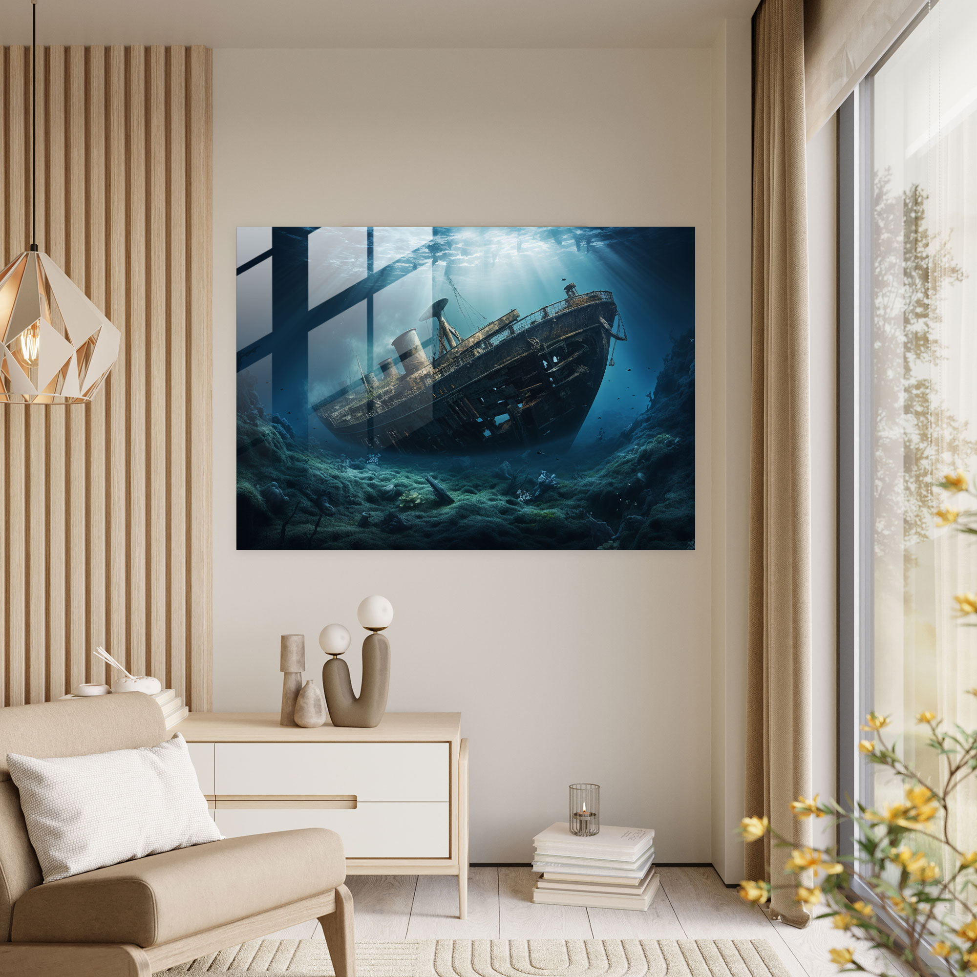 Titanic Glass Print - Titanic, Glass Art, Modern Art, Wreckage