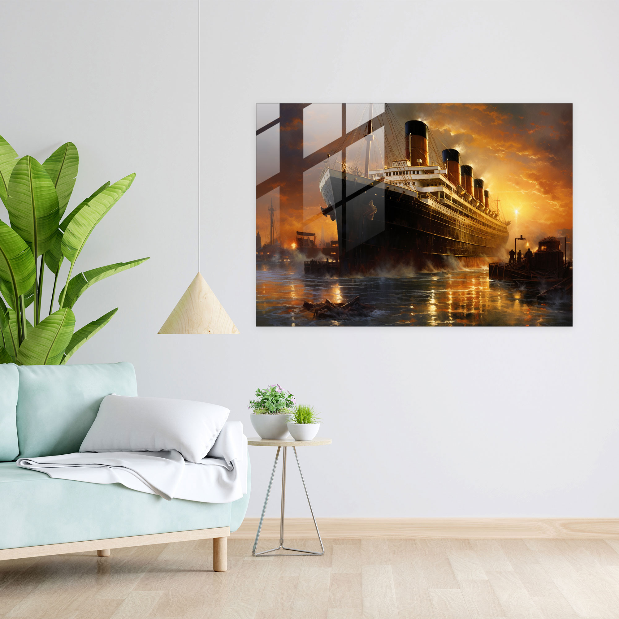 Titanic Glass Wall Art - Titanic, Titanic, Departure, Home Decoration