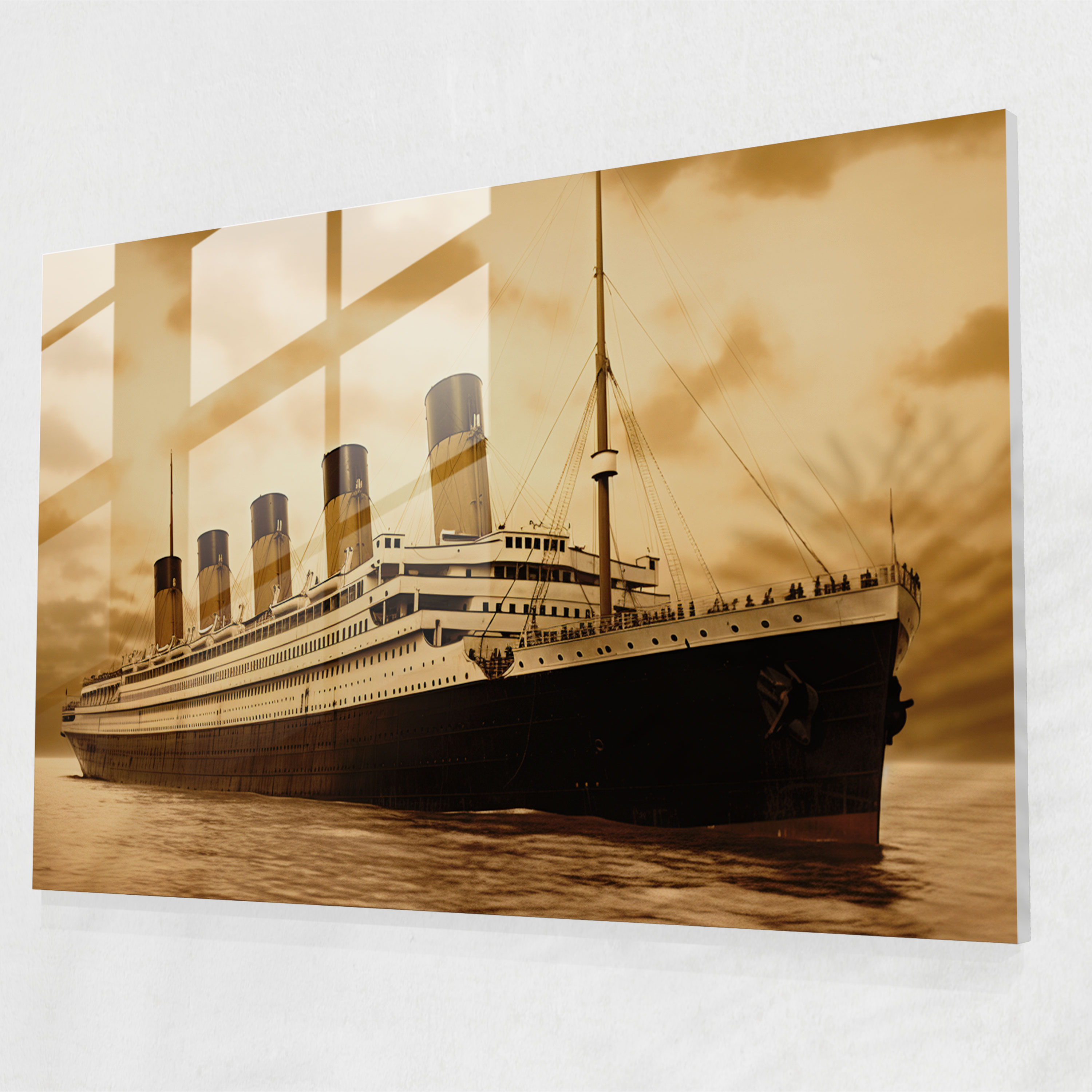 Titanic Cam Tablo - Titanic Ev Dekorasyonu İhtişam Sepya