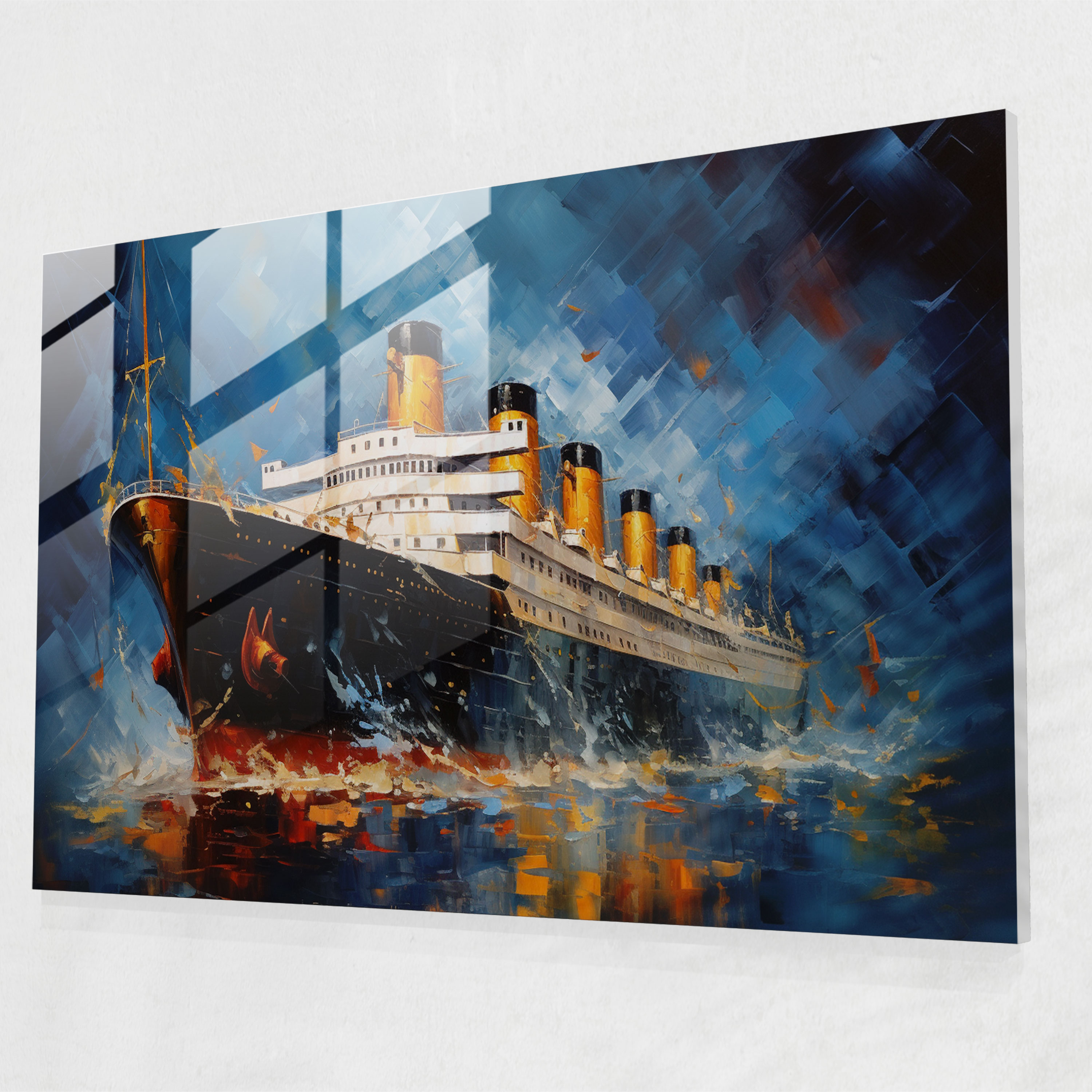 Titanic Glass Wall Art - Contemporary Abstract - Titanic, Glass Print, Power, Contemporary