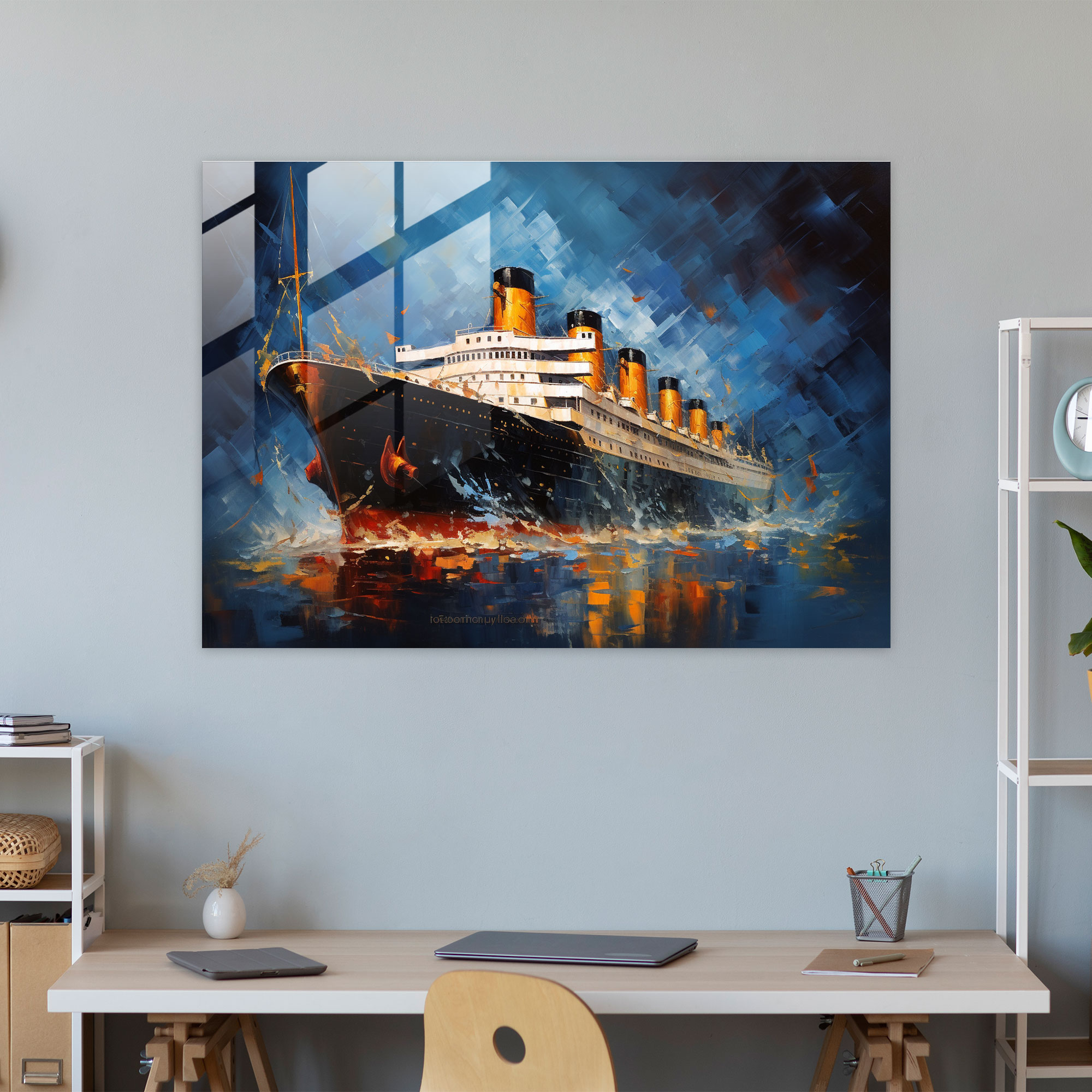 Titanic Glass Wall Art - Contemporary Abstract - Titanic, Glass Print, Power, Contemporary