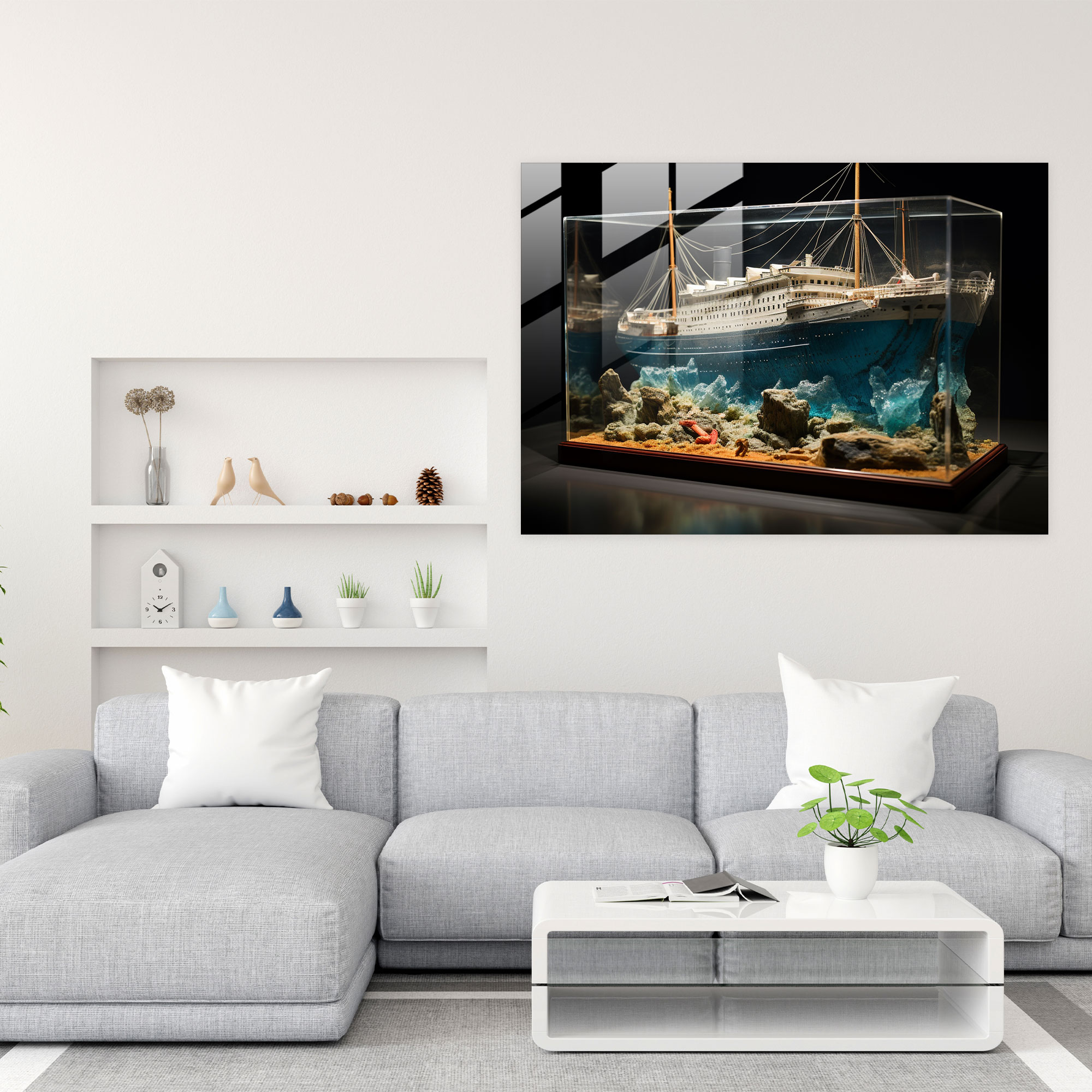 Titanic 3D Glass Art - Titanic, Realistic, 3D, Glass Print
