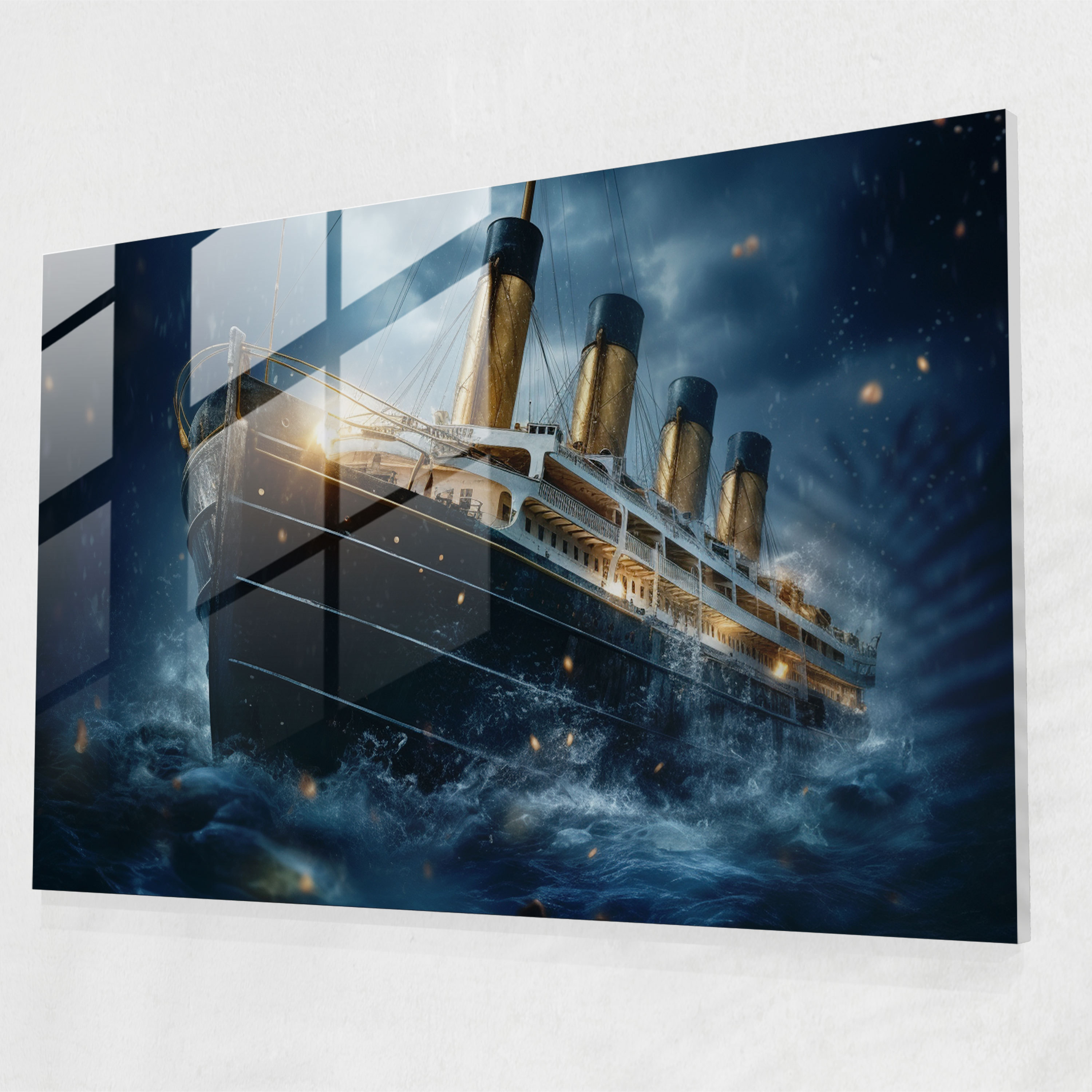 Misty Sea Titanic Glass Wall Art - Titanic, Misty Sea, Titanic, Majestic