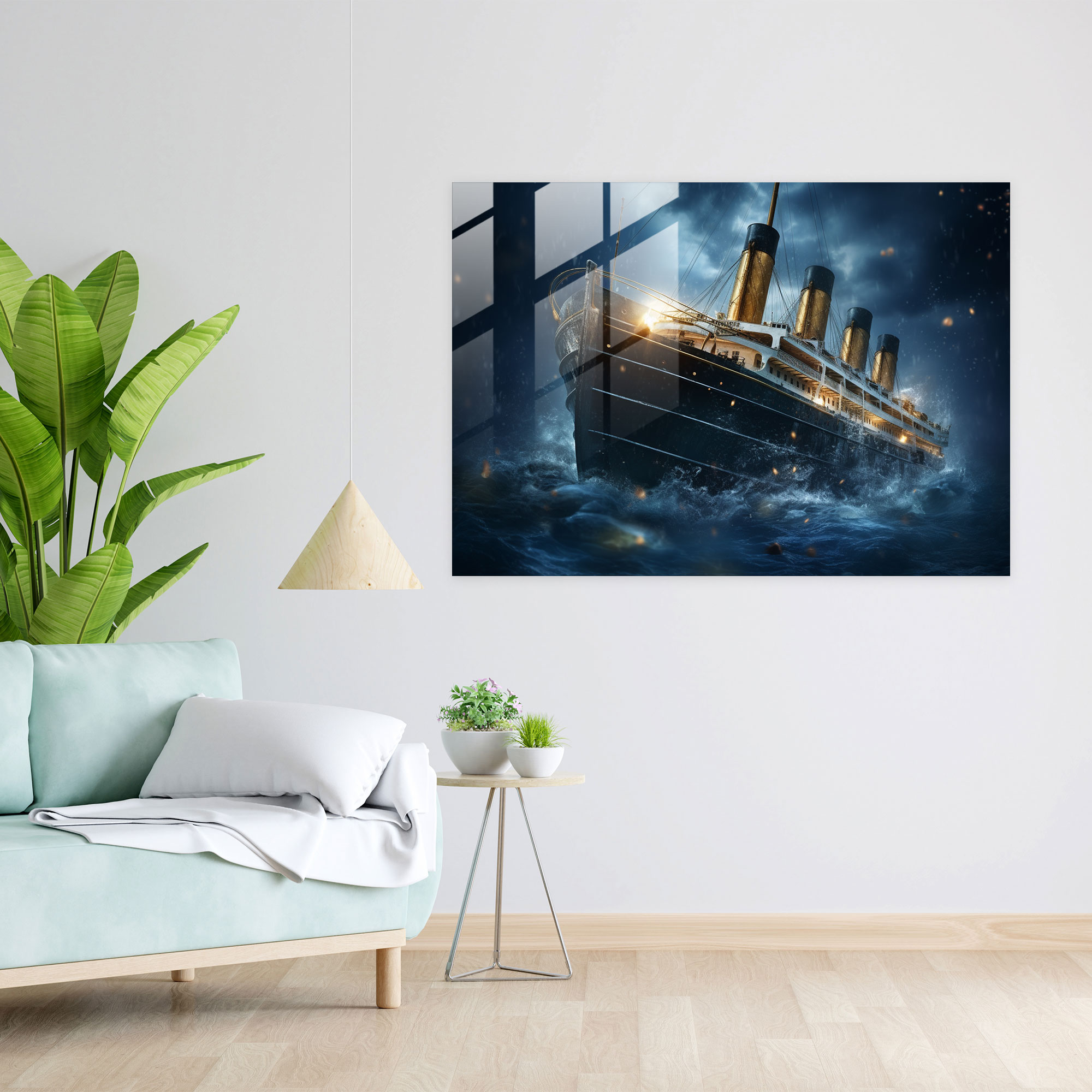 Misty Sea Titanic Glass Wall Art - Titanic, Misty Sea, Titanic, Majestic