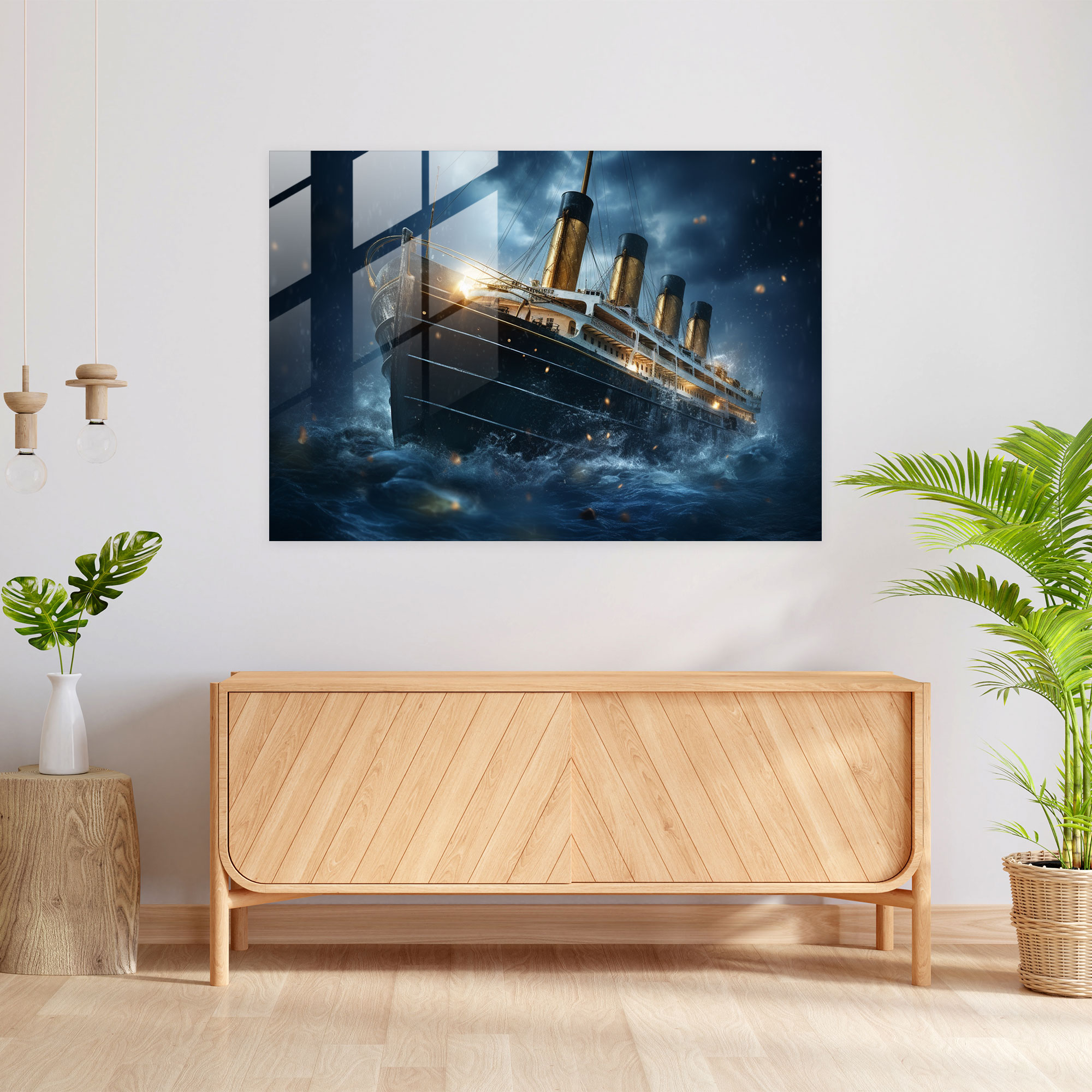 Misty Sea Titanic Glass Wall Art - Titanic, Misty Sea, Titanic, Majestic