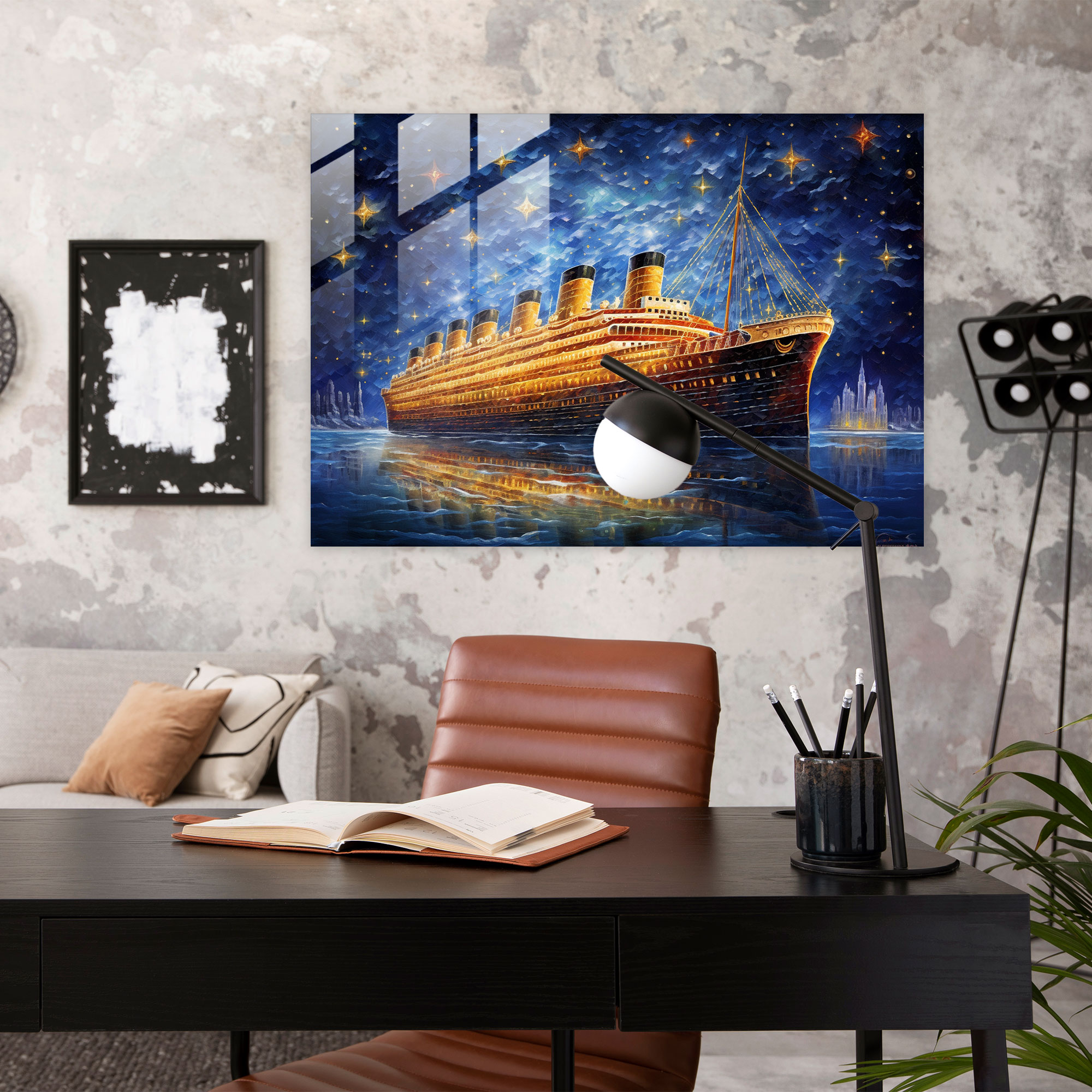 Starry Night Titanic Glass Wall Art - Titanic, Glass Art, Inspiring, Starry Night Sky