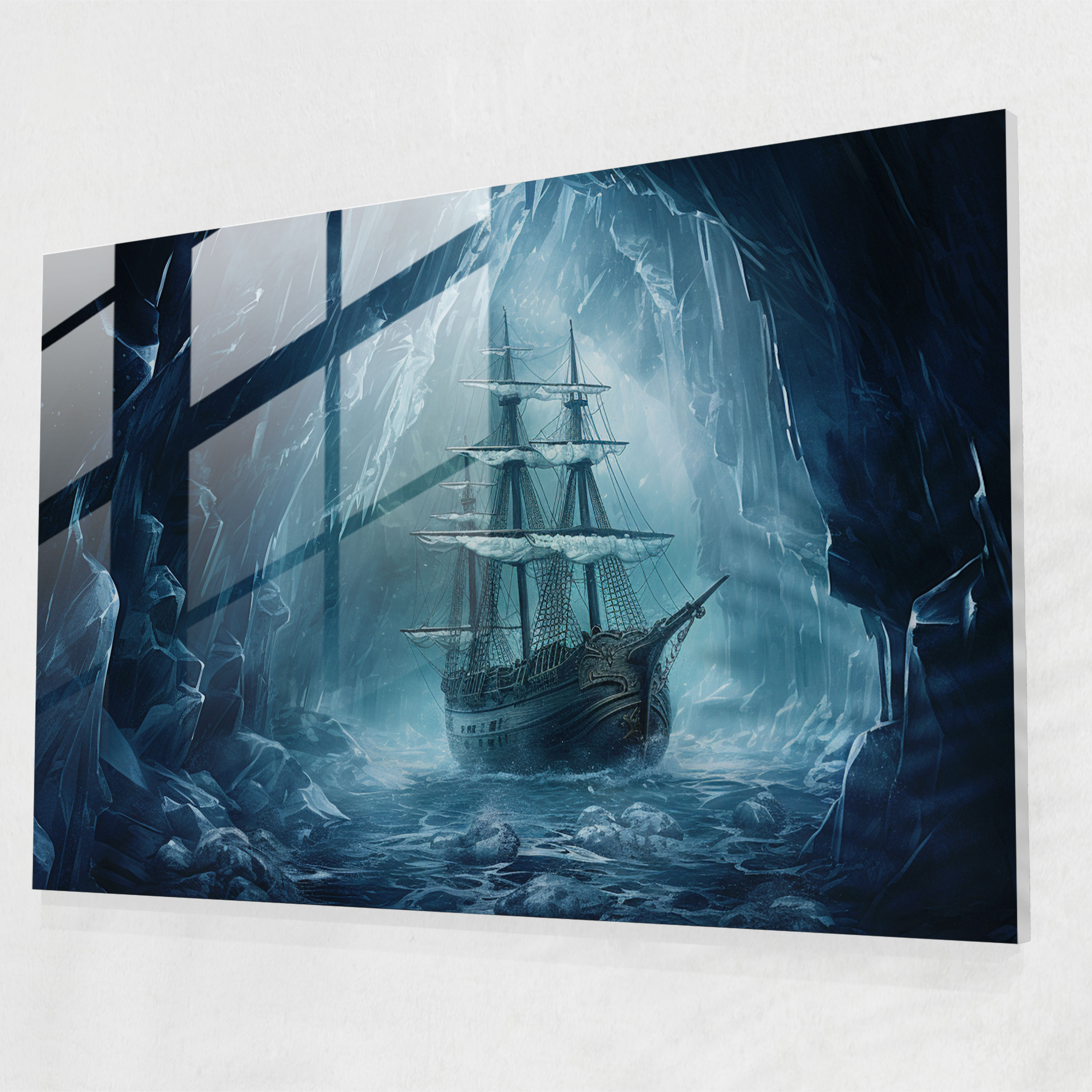Surreal Ice Cave Titanic Glass Wall Art - Titanic, Imagination, Ice Cave, Wall Decoration