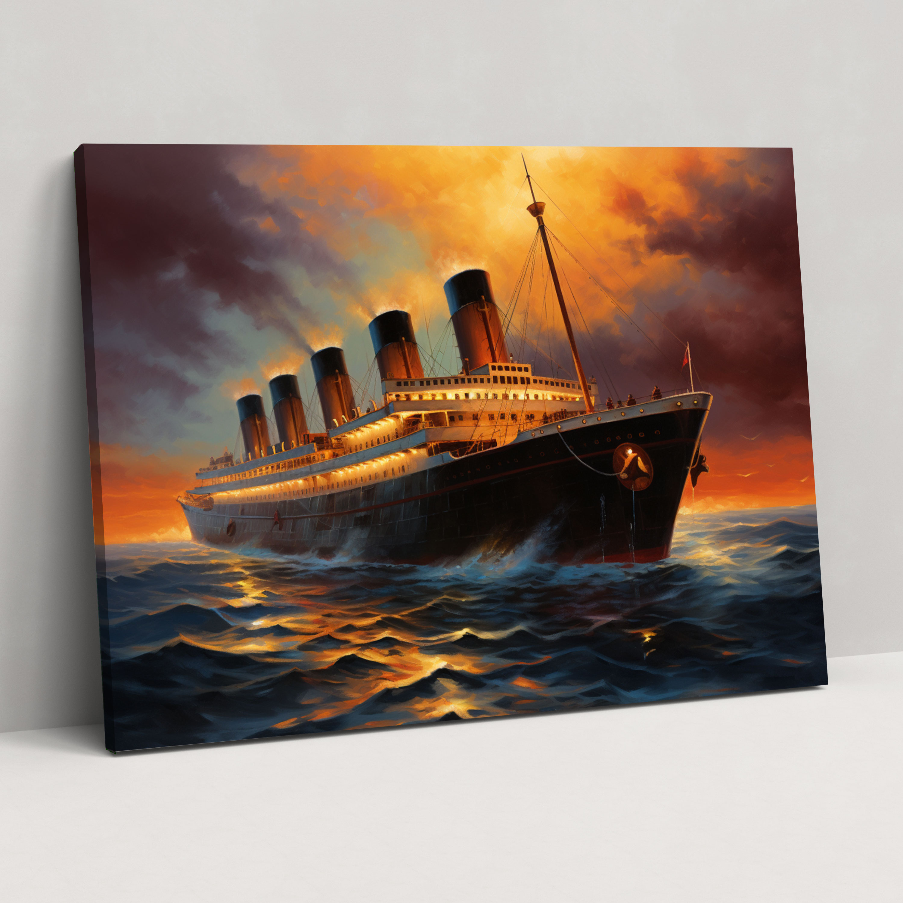 Titanic Retro-Style Oil Painting Canvas Print - Titanic, Wall Art, Canvas, Canvas Print