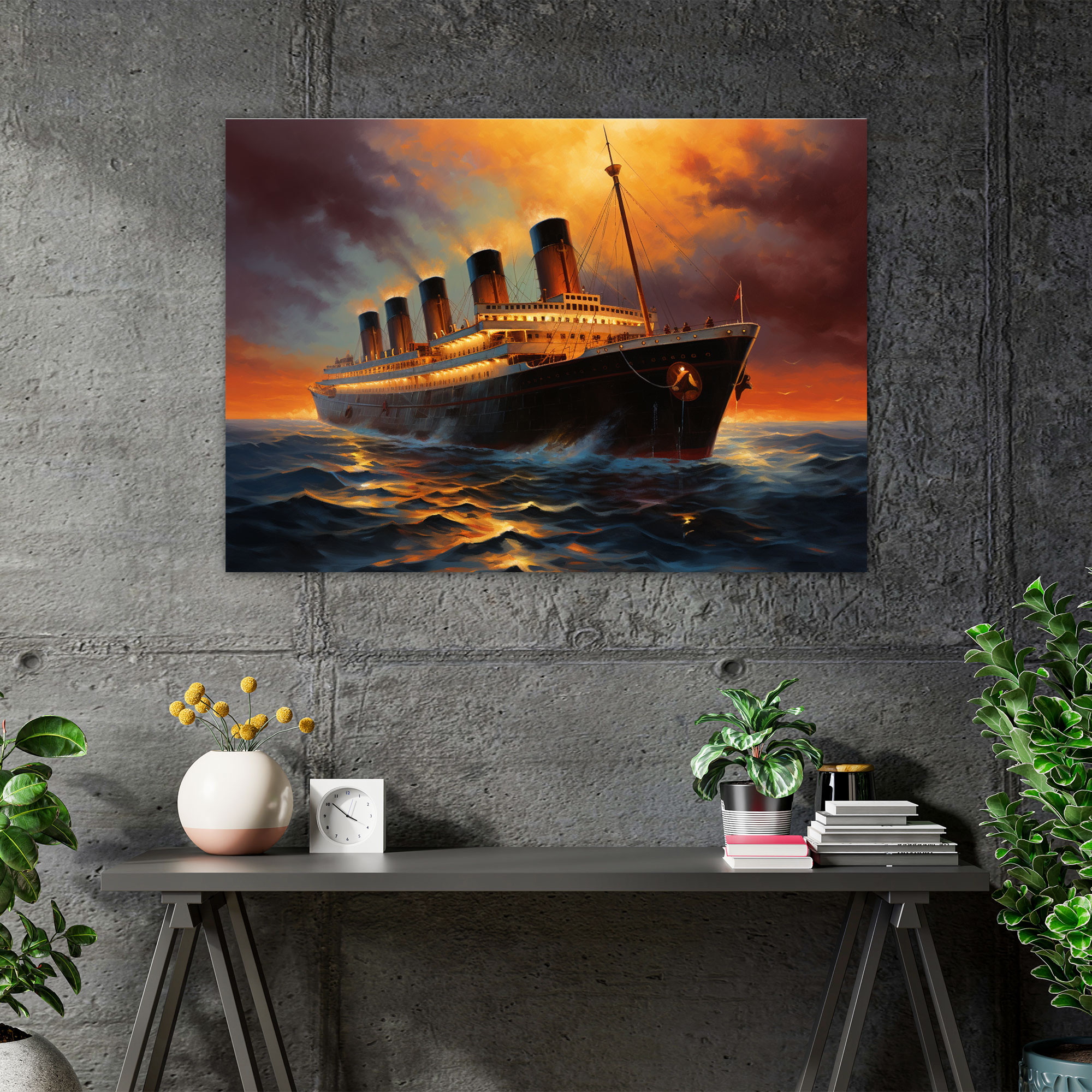 Titanic Retro-Style Oil Painting Canvas Print - Titanic, Wall Art, Canvas, Canvas Print
