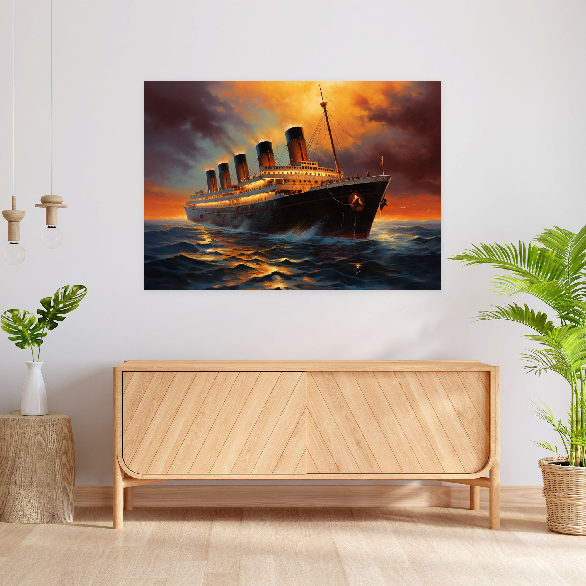 Titanic Retro-Style Oil Painting Canvas Print - Titanic, Wall Art, Canvas, Canvas Print