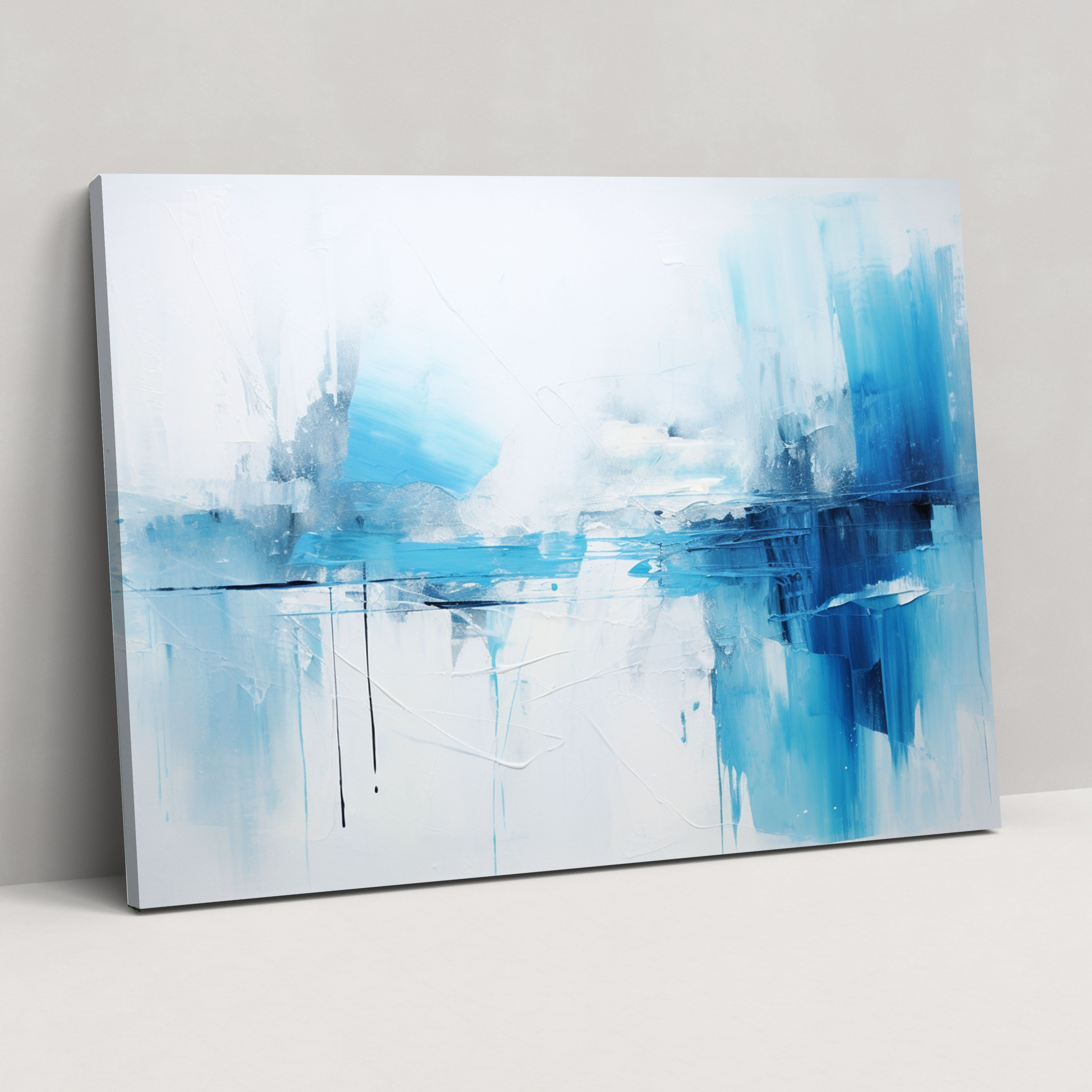 Titanic Abstract Contemporary Art Canvas Print - Titanic, Abstract Contemporary Artwork, Deep Ocean Colors, Ice Blue