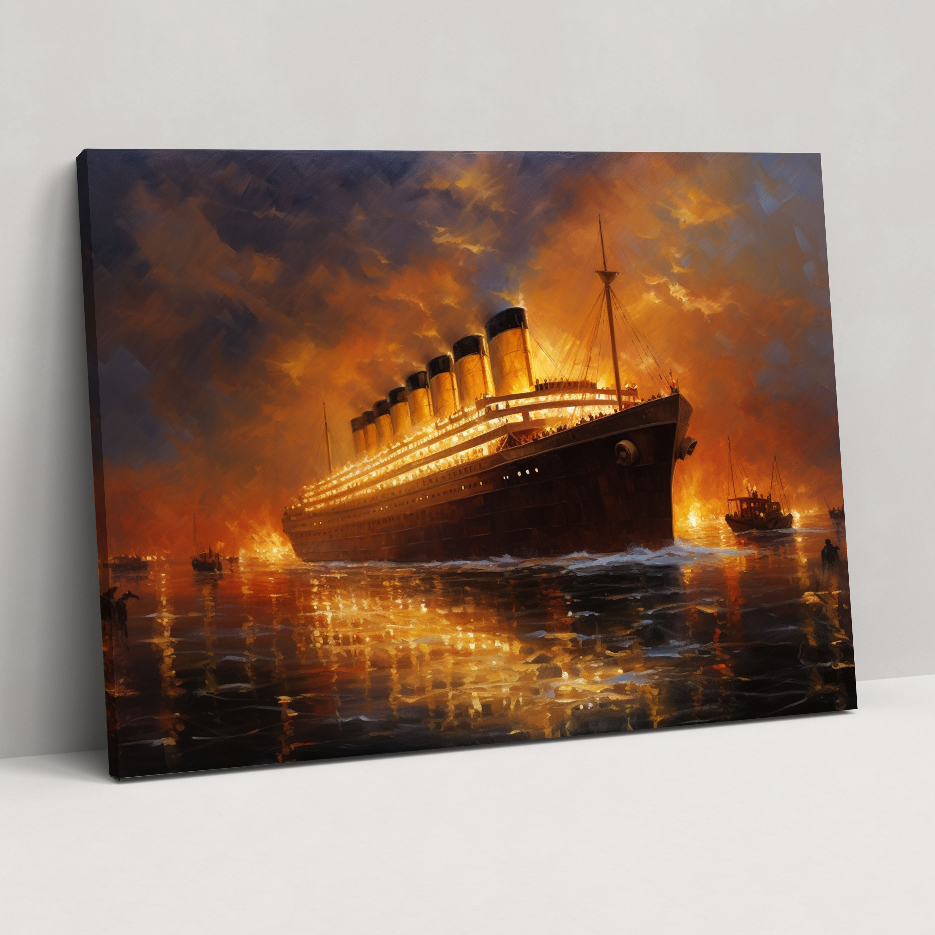 Titanic Impressionist Departure Artwork Canvas Print - Titanic, Canvas, Canvas Print, Home Decoration