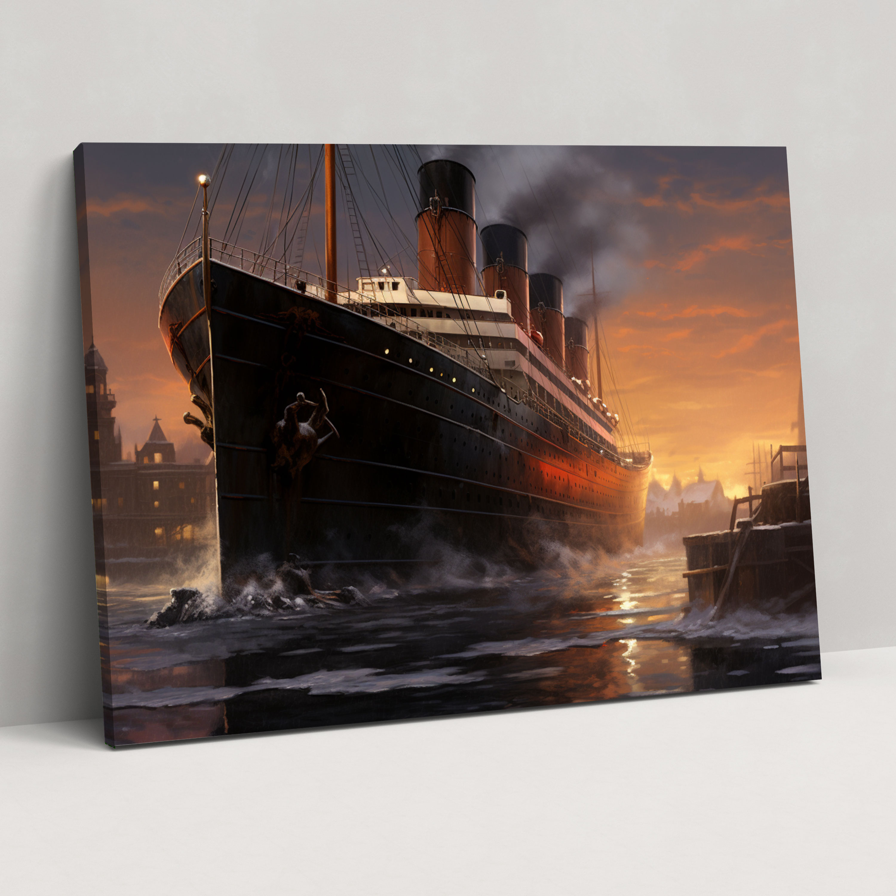 Titanic Gerçekçi Dijital Resim Kanvas Tablo - Titanik Görkem Denizcilik Tarihi Kanvas Duvar Sanatı