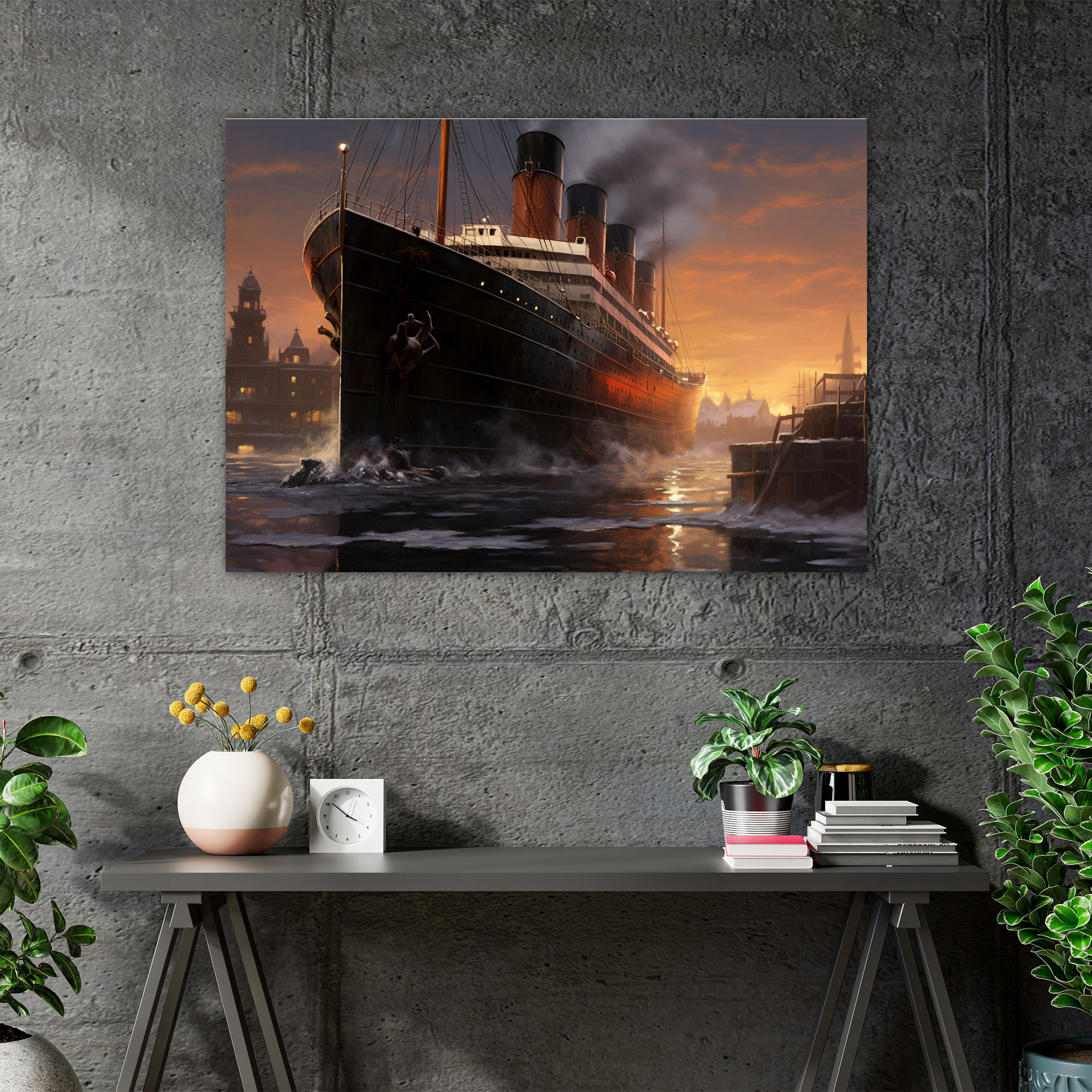 Titanic Gerçekçi Dijital Resim Kanvas Tablo - Titanik Görkem Denizcilik Tarihi Kanvas Duvar Sanatı