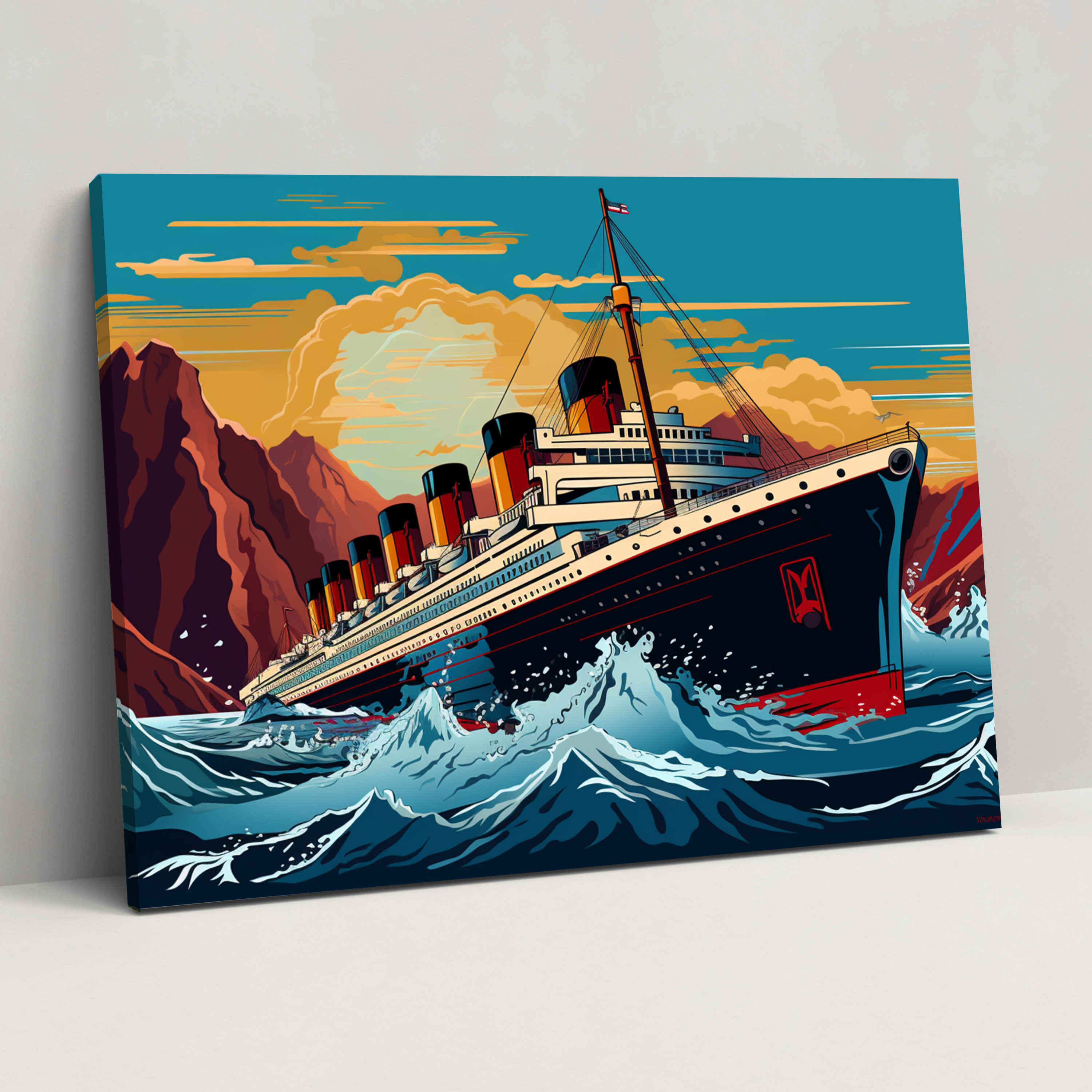 Titanic Pop Art Inspired Canvas Print - Titanic, Titanic, Canvas Wall Art, Iconic Profile