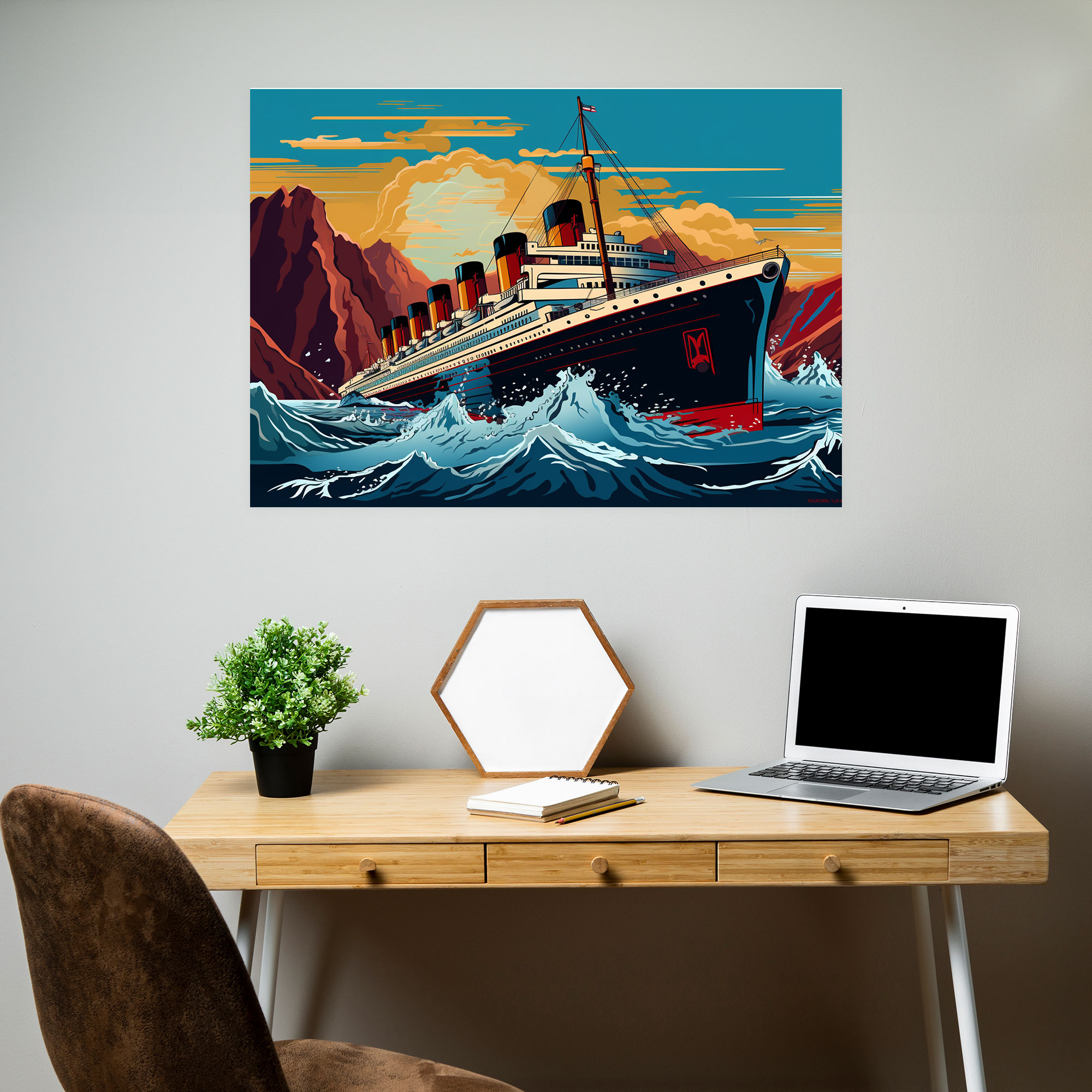 Titanic Pop Art Inspired Canvas Print - Titanic, Titanic, Canvas Wall Art, Iconic Profile