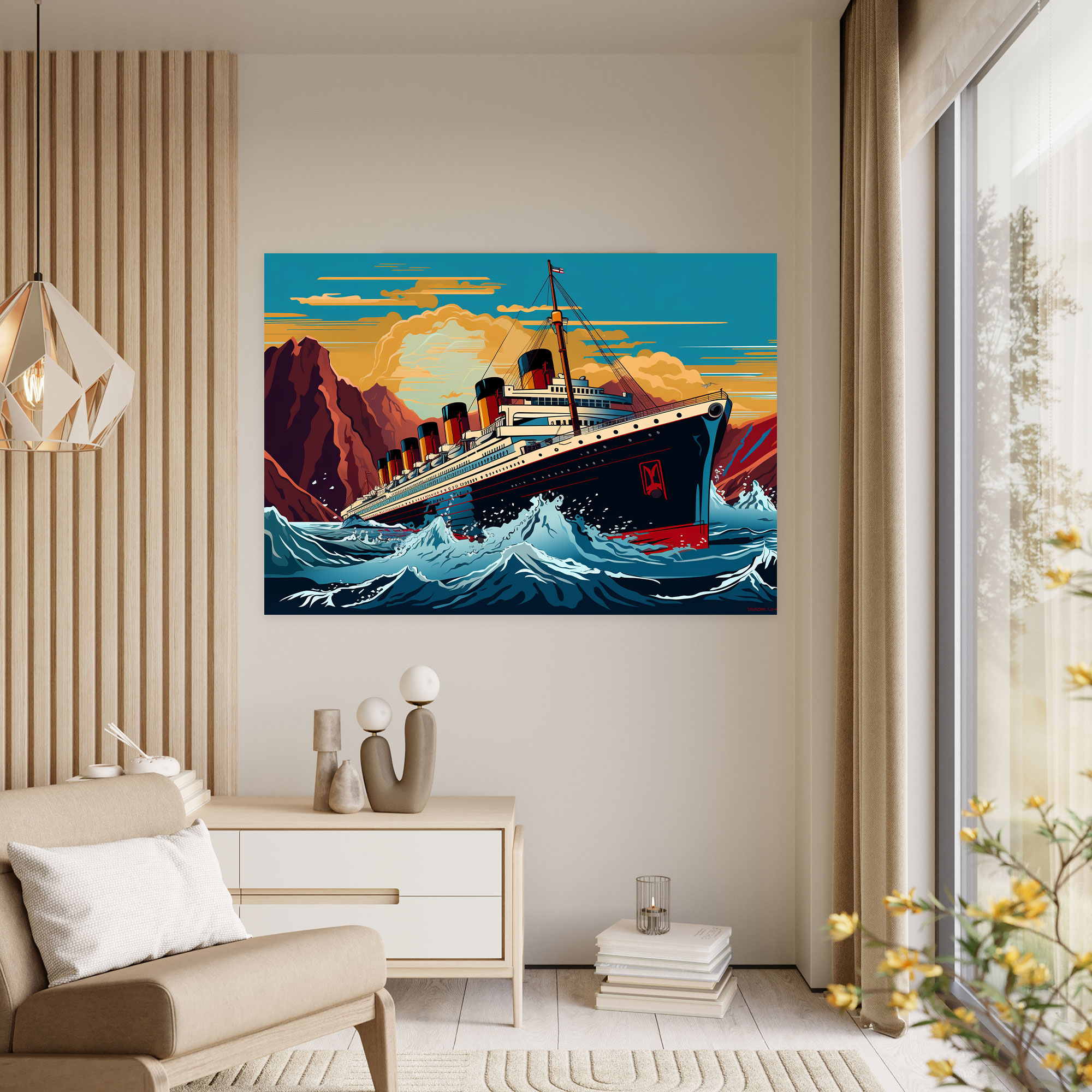 Titanic Pop Art Inspired Canvas Print - Titanic, Titanic, Canvas Wall Art, Iconic Profile