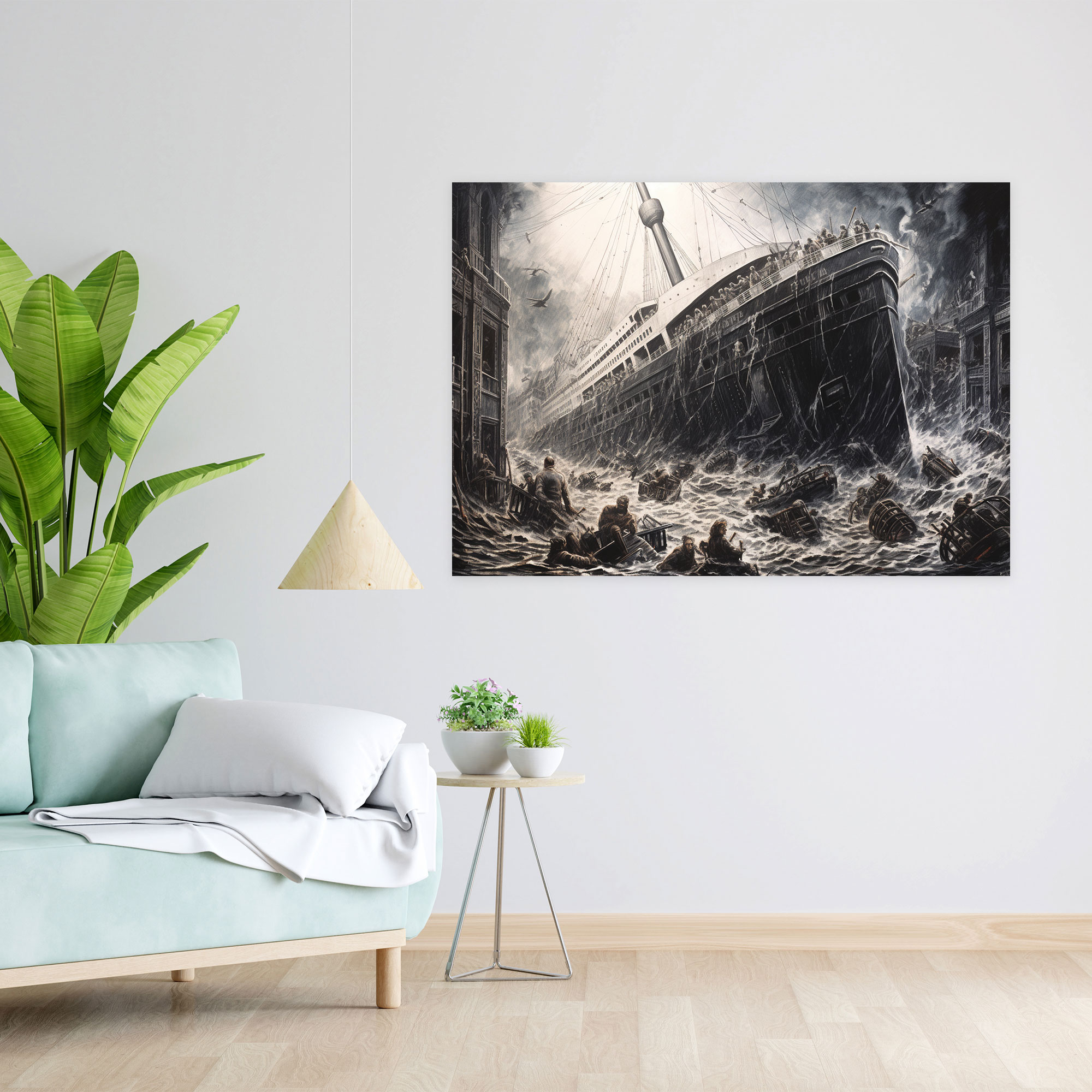Titanic Wall Art - Detailed Pencil Sketch Of The Sinking Ship - Home Decoration - Titanic, Wall Decoration, Wall Art, Pencil Sketch