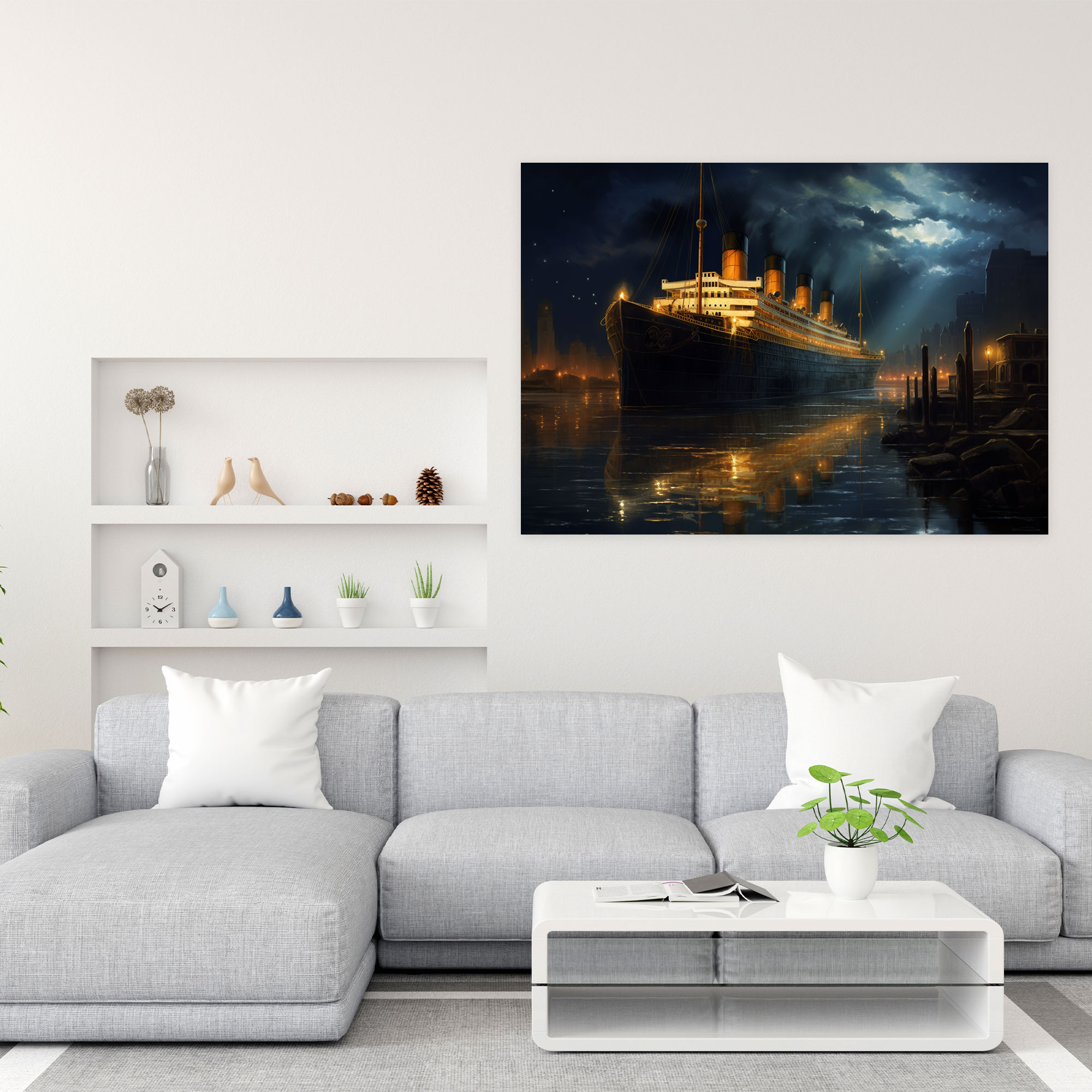Titanic Tablo Sanatı - Huzur Veren Gece Manzarası - Yüksek Kaliteli Kanvas Tablo - Ev Dekorasyonu Titanic Büyü Kanvas Tablo