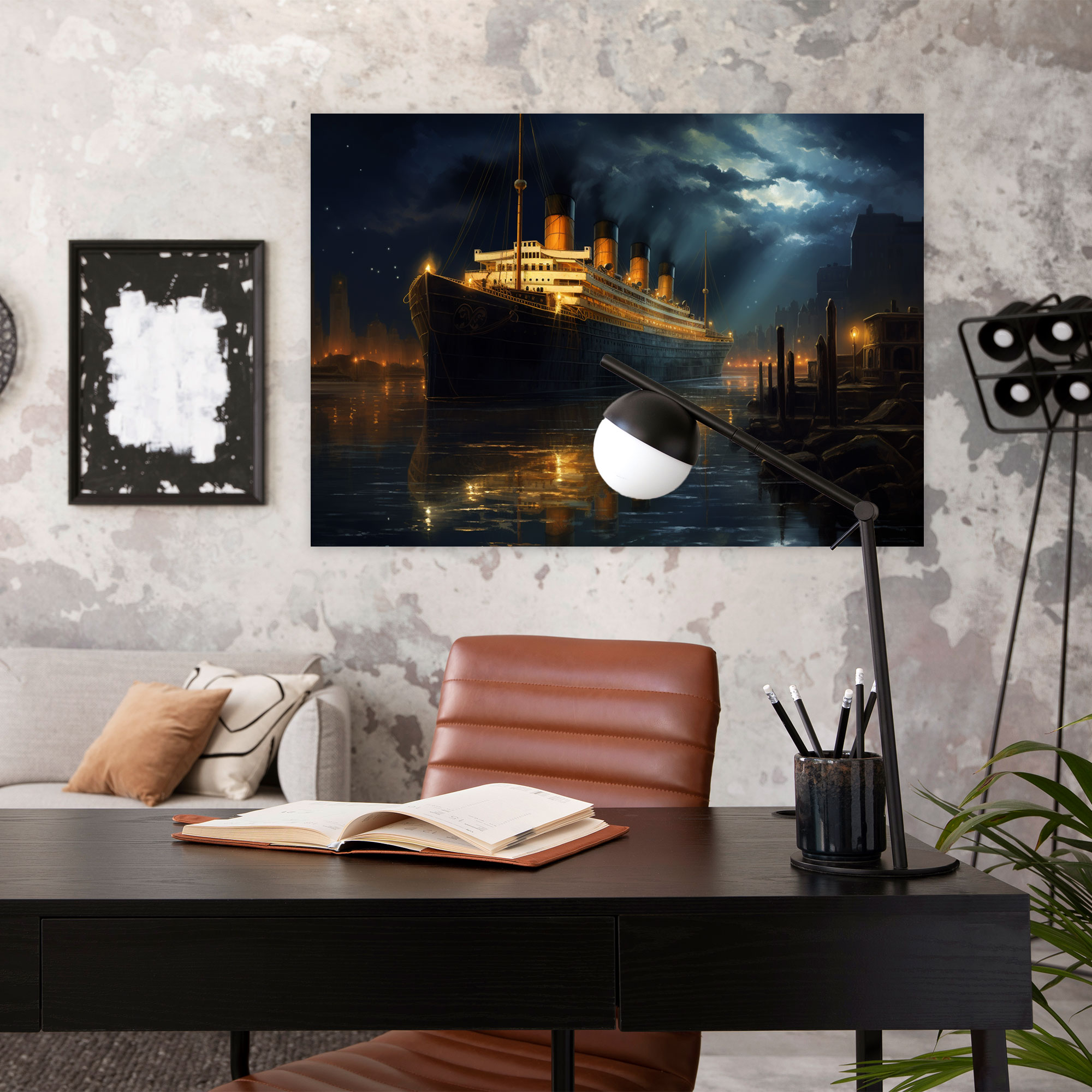 Titanic Tablo Sanatı - Huzur Veren Gece Manzarası - Yüksek Kaliteli Kanvas Tablo - Ev Dekorasyonu Titanic Büyü Kanvas Tablo